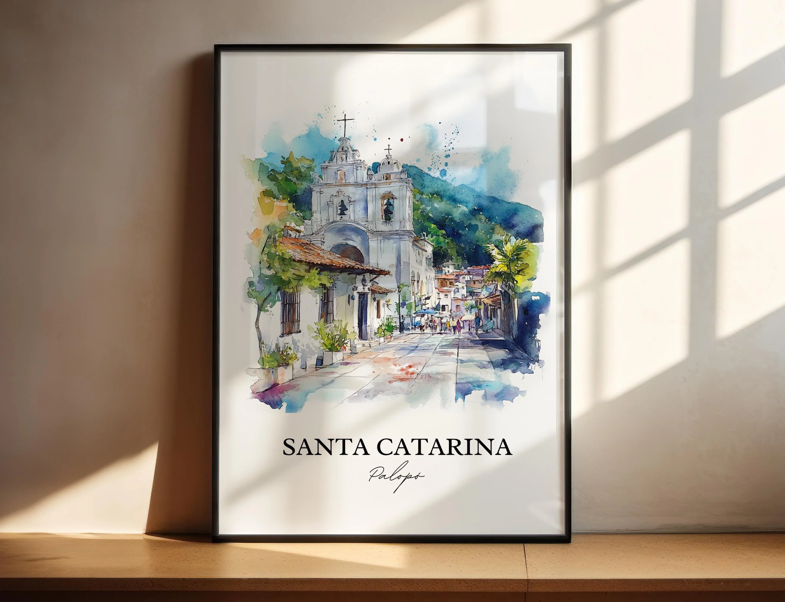 Santa Catarina Palopó, Guatemala – Watercolor Art Print