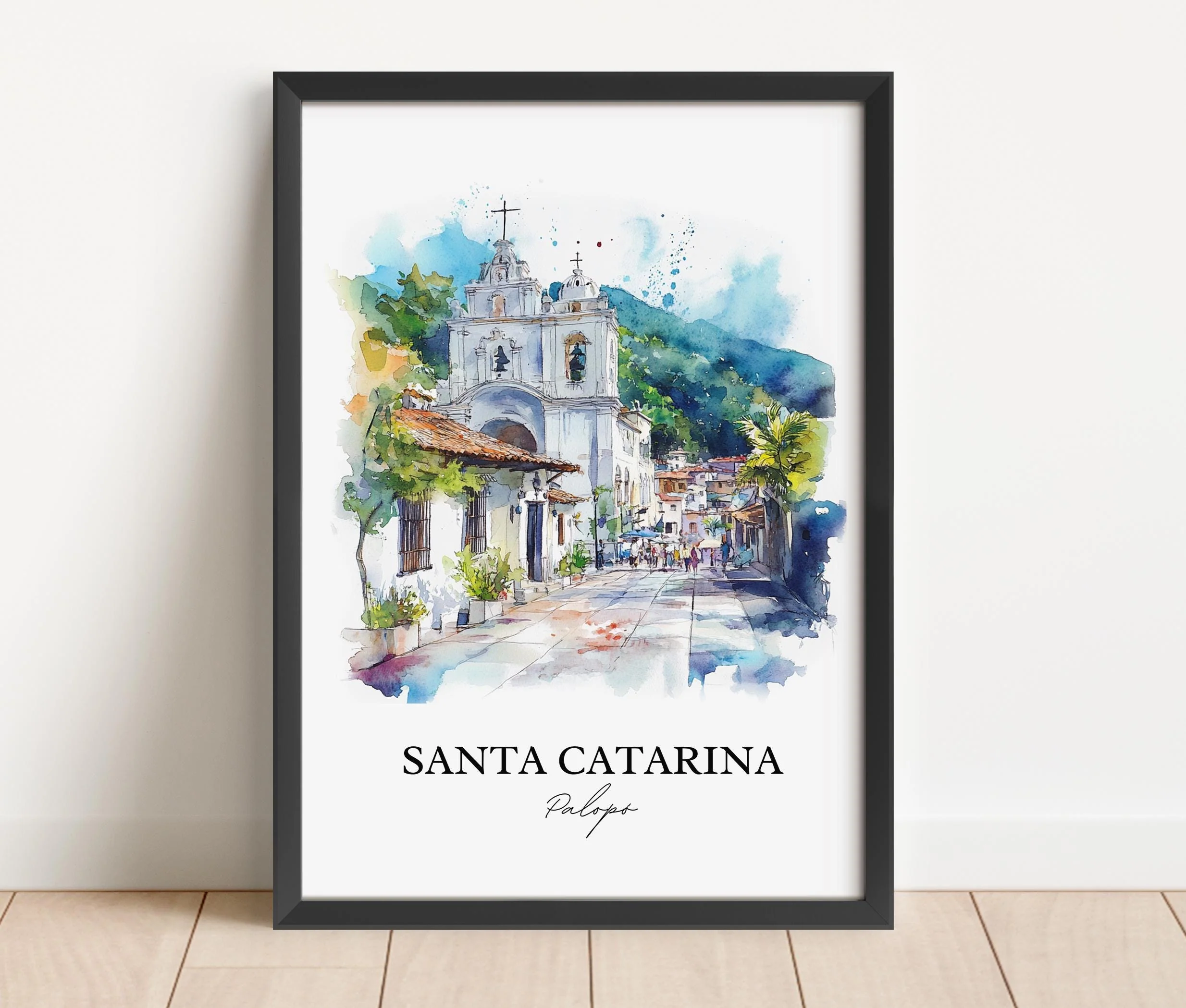 Santa Catarina Palopó, Guatemala – Watercolor Art Print - Image 4