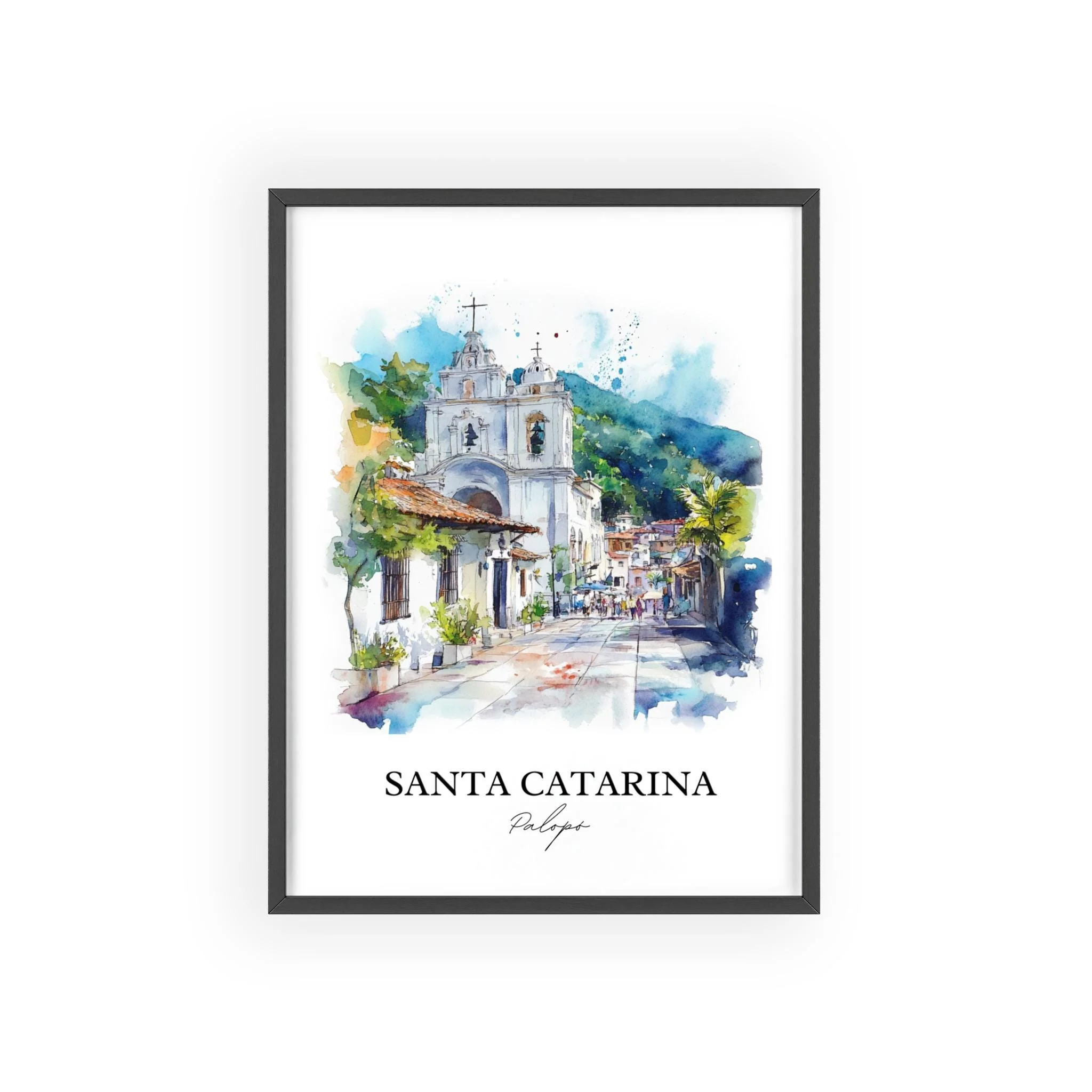 Santa Catarina Palopó, Guatemala – Watercolor Art Print - Image 7