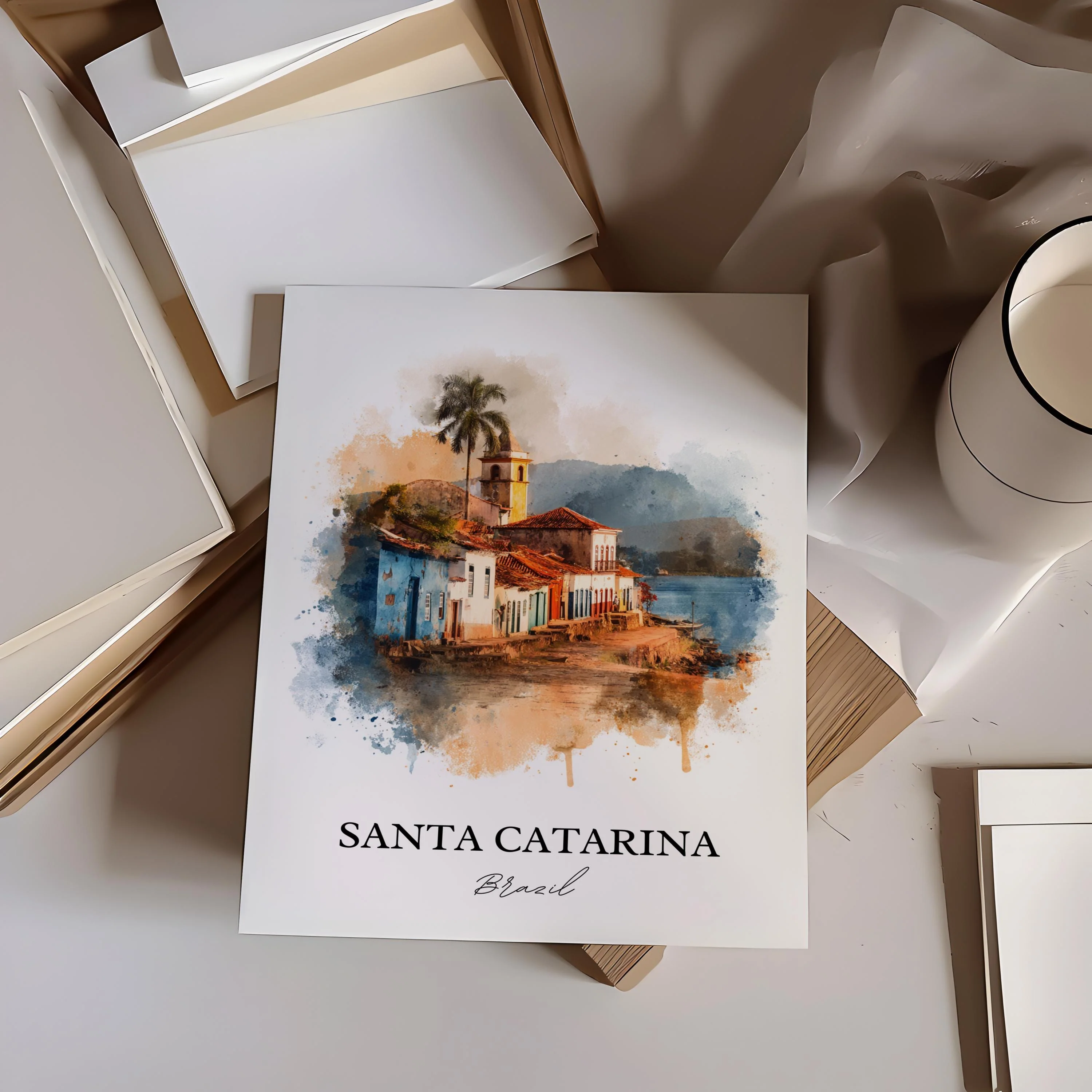 Santa Catarina, Brazil – Watercolor Art Print - Image 6