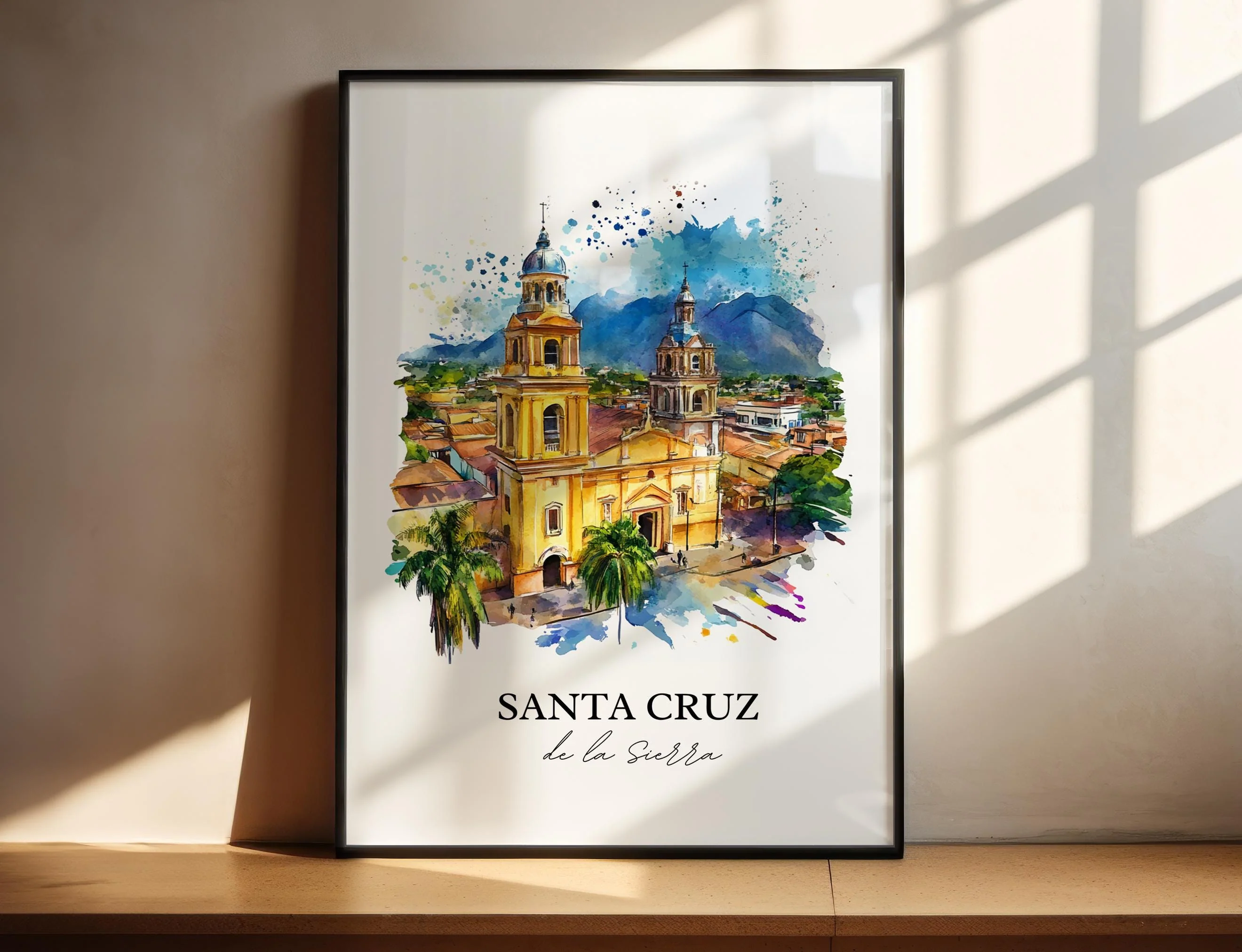 Santa Cruz de la Sierra, Bolivia – Watercolor Art Print