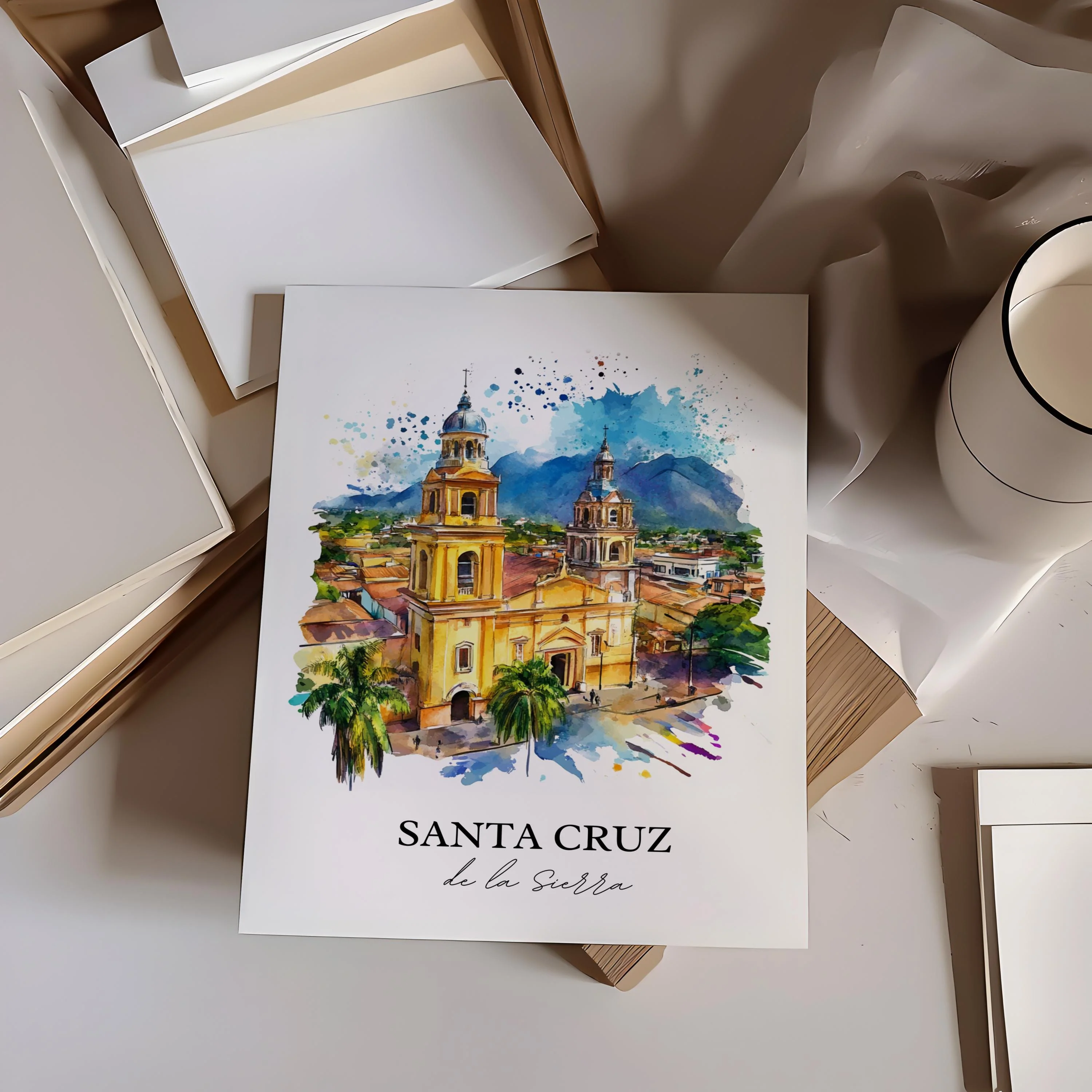 Santa Cruz de la Sierra, Bolivia – Watercolor Art Print - Image 4