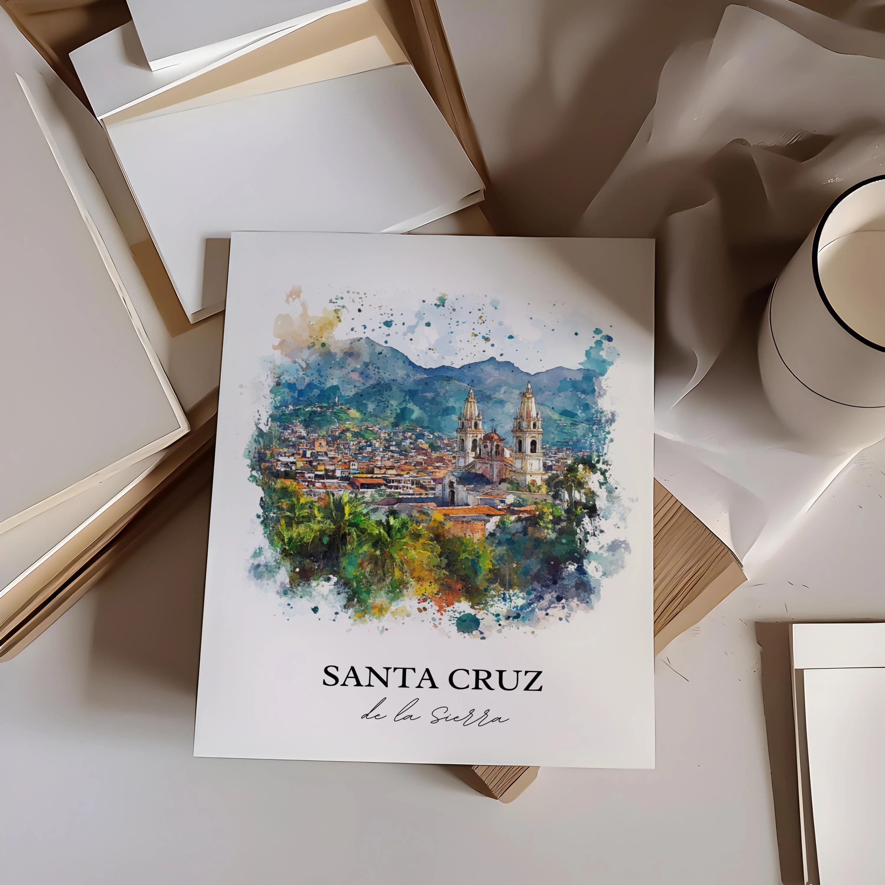 Santa Cruz de la Sierra, Bolivia – Watercolor Art Print - Image 6