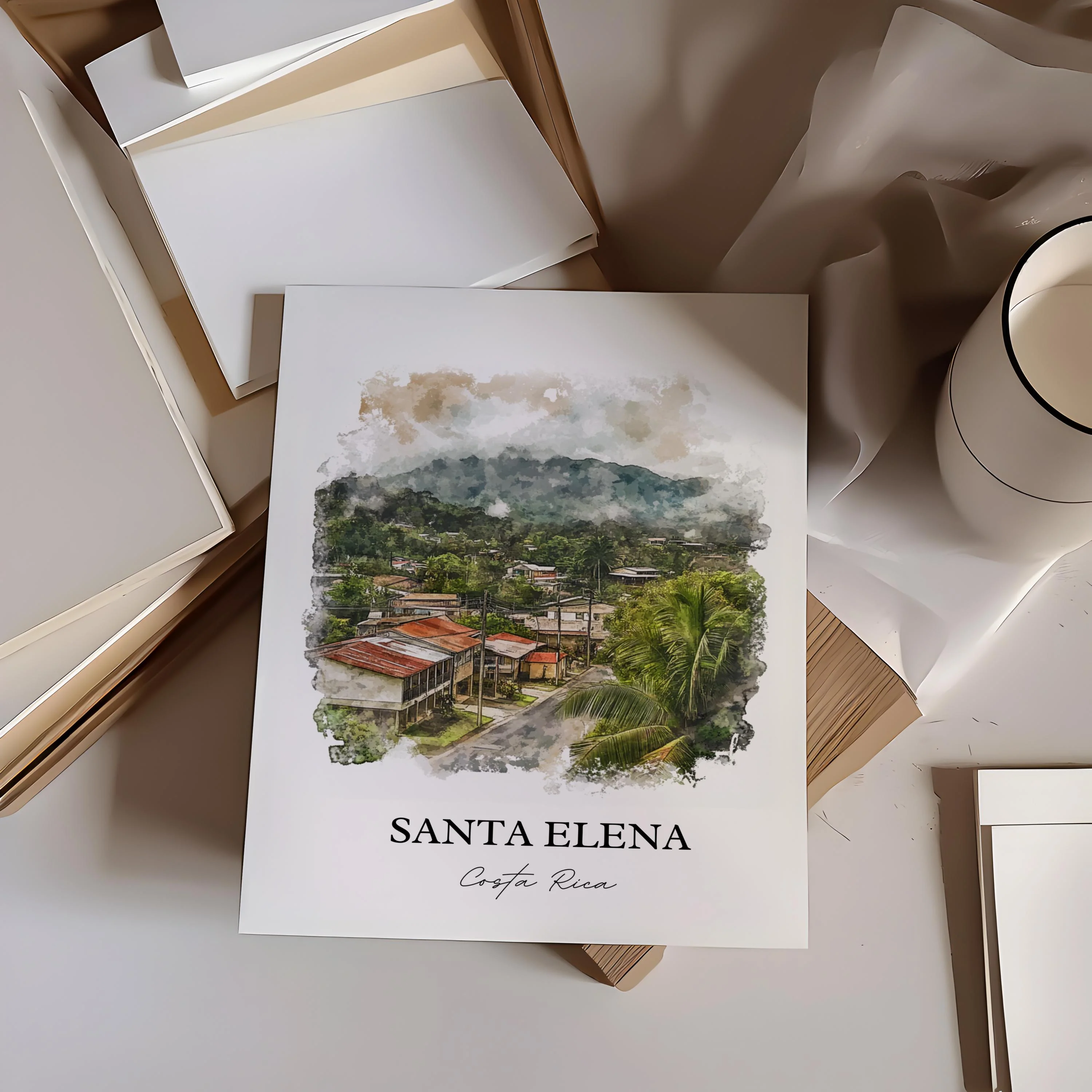 Santa Elena, Costa Rica – Watercolor Art Print - Image 5