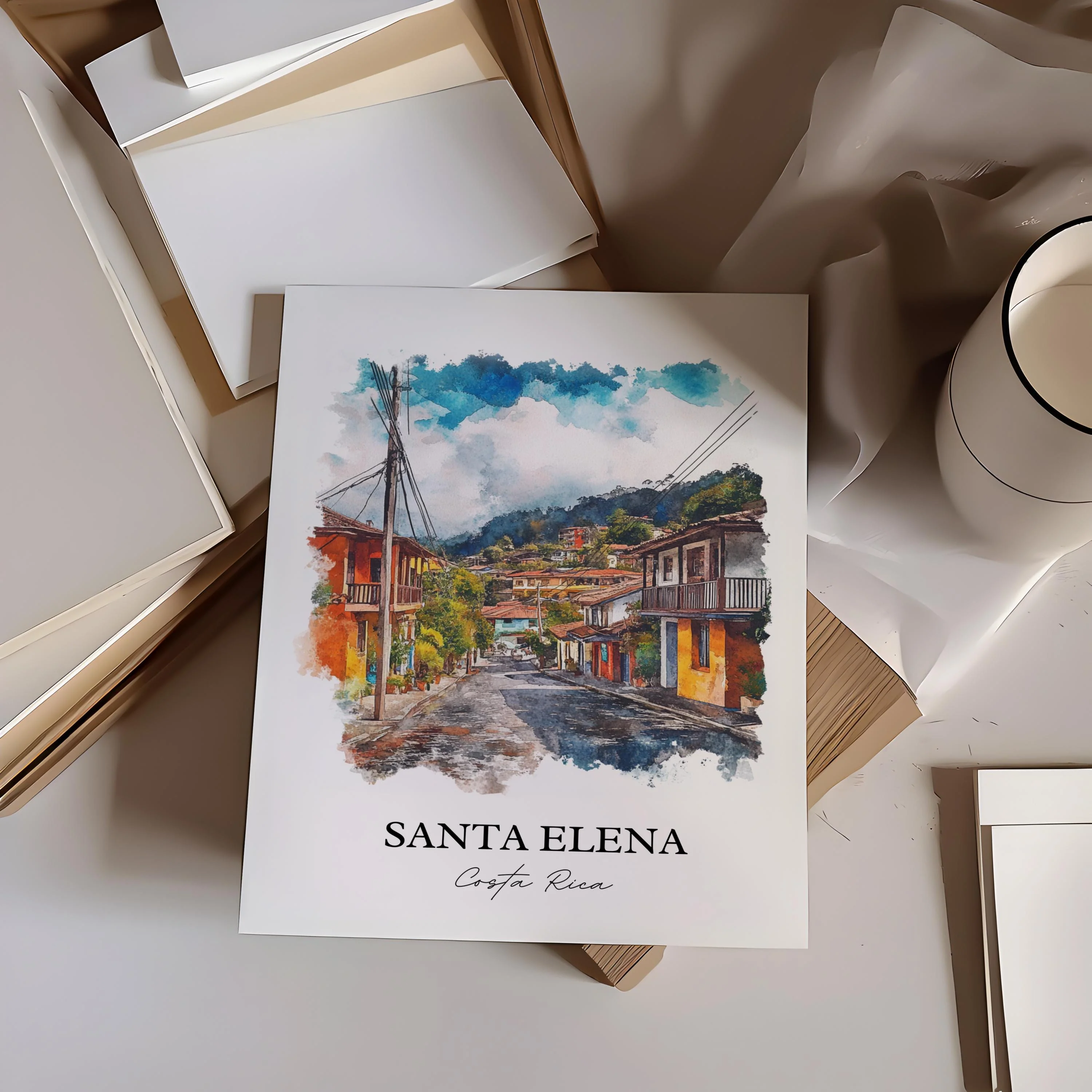 Santa Elena, Costa Rica – Watercolor Art Print - Image 5