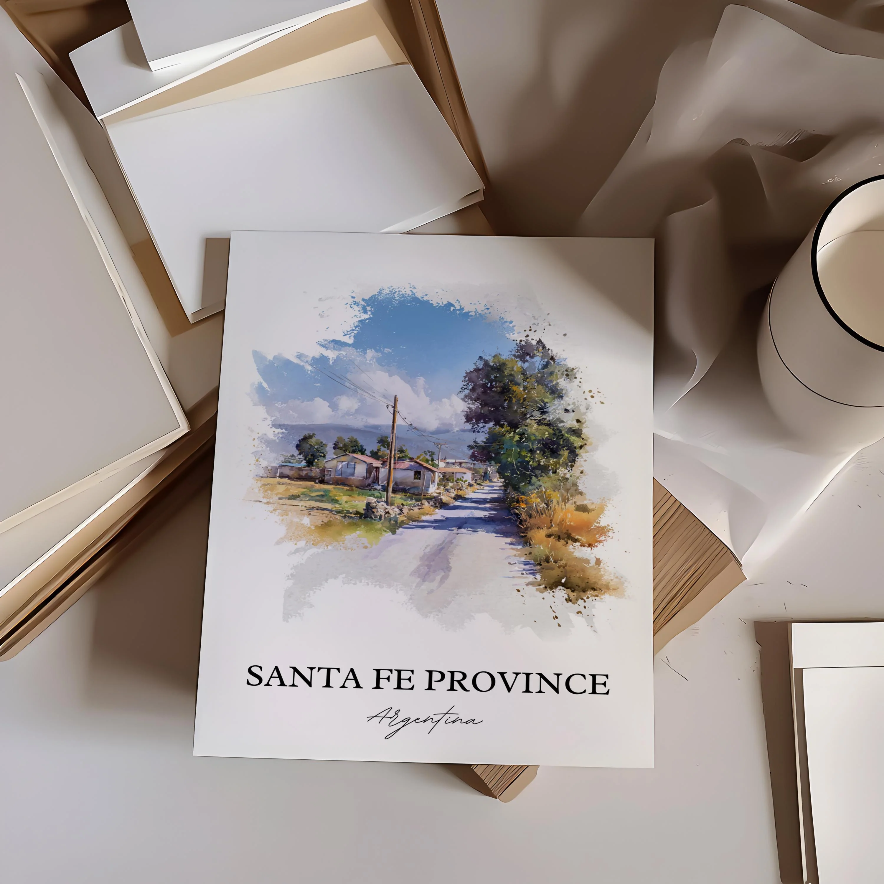 Santa Fe Province, Argentina – Watercolor Art Print - Image 4