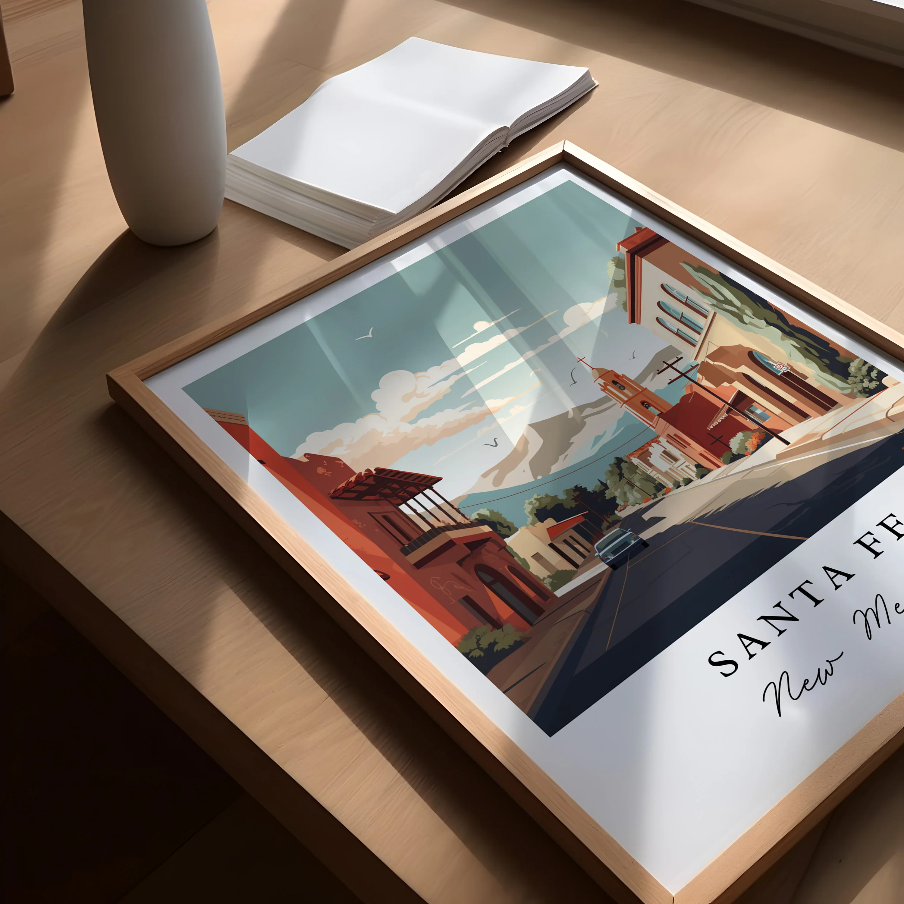 Santa Fe, USA – Watercolor Art Print - Image 3