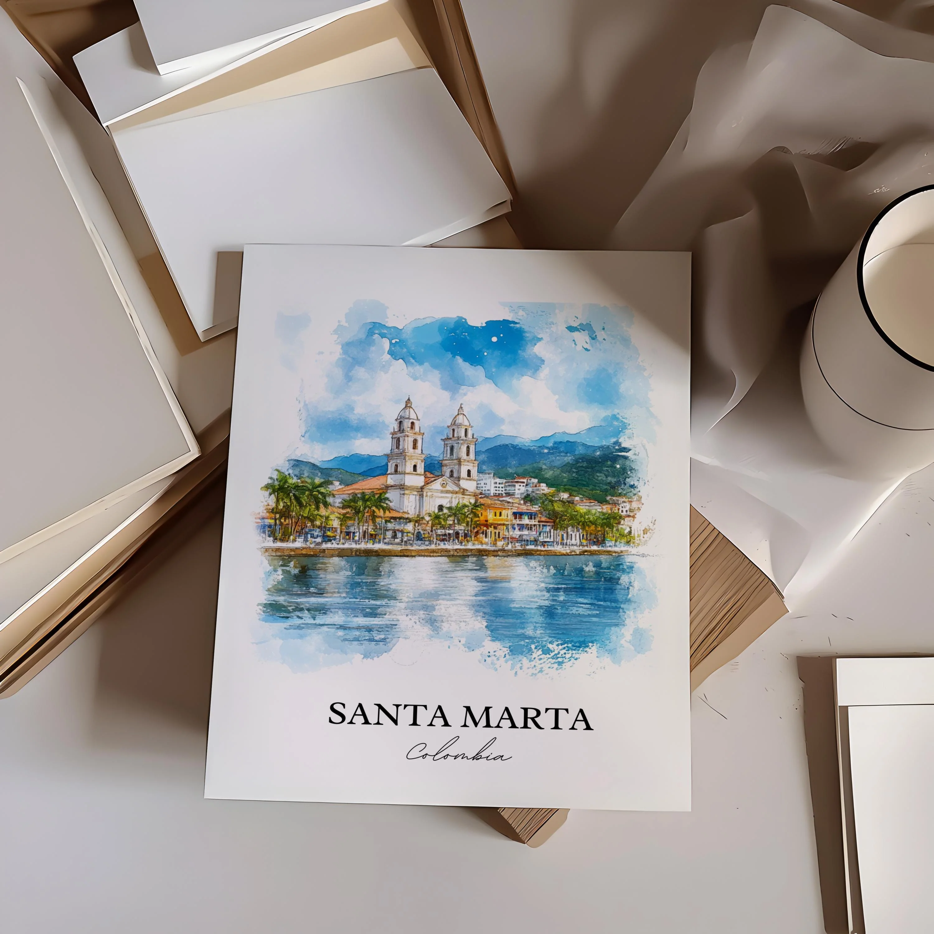 Santa Marta, Colombia – Watercolor Art Print - Image 5