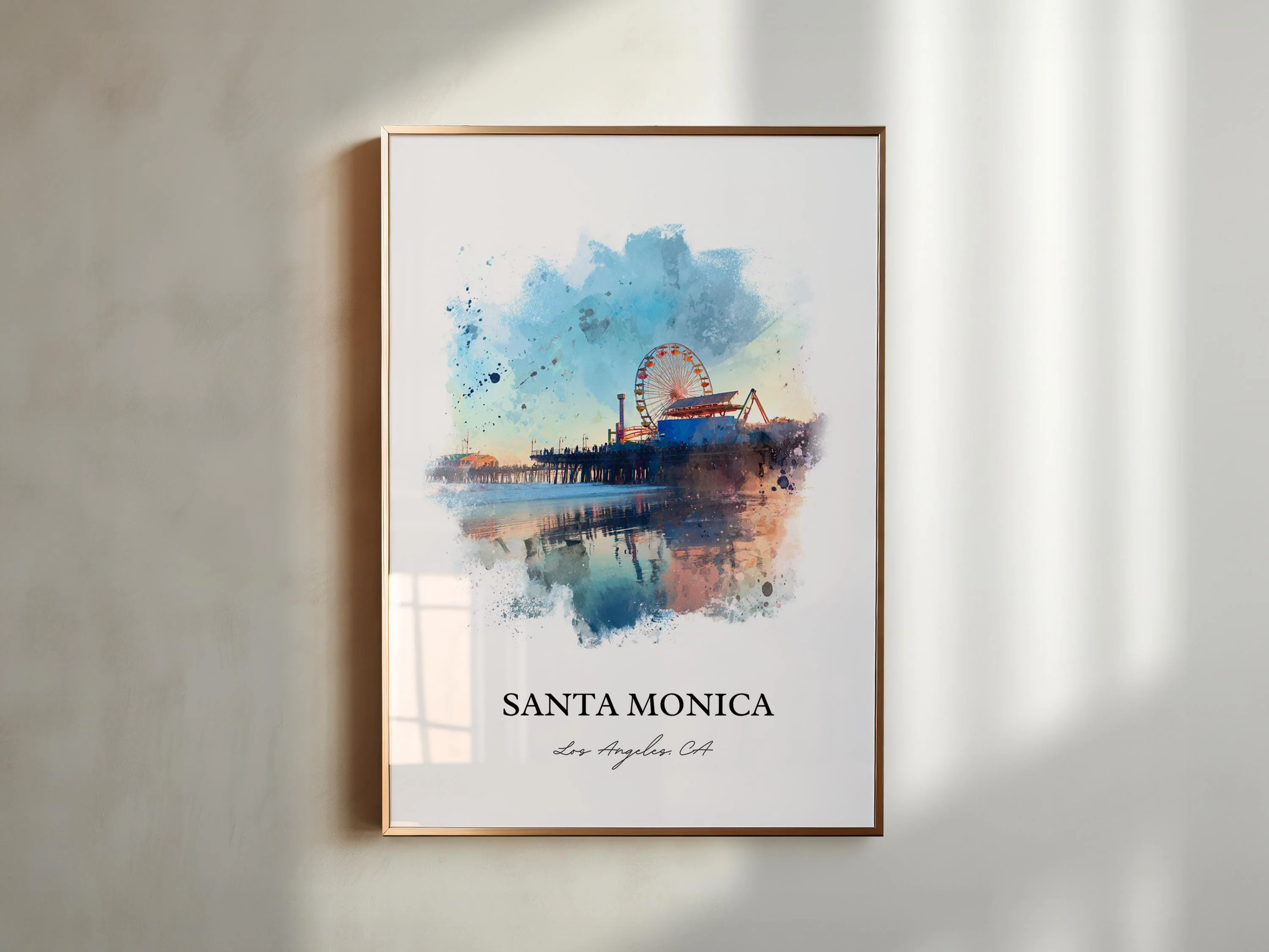 Santa Monica, California – Watercolor Art Print - Image 4