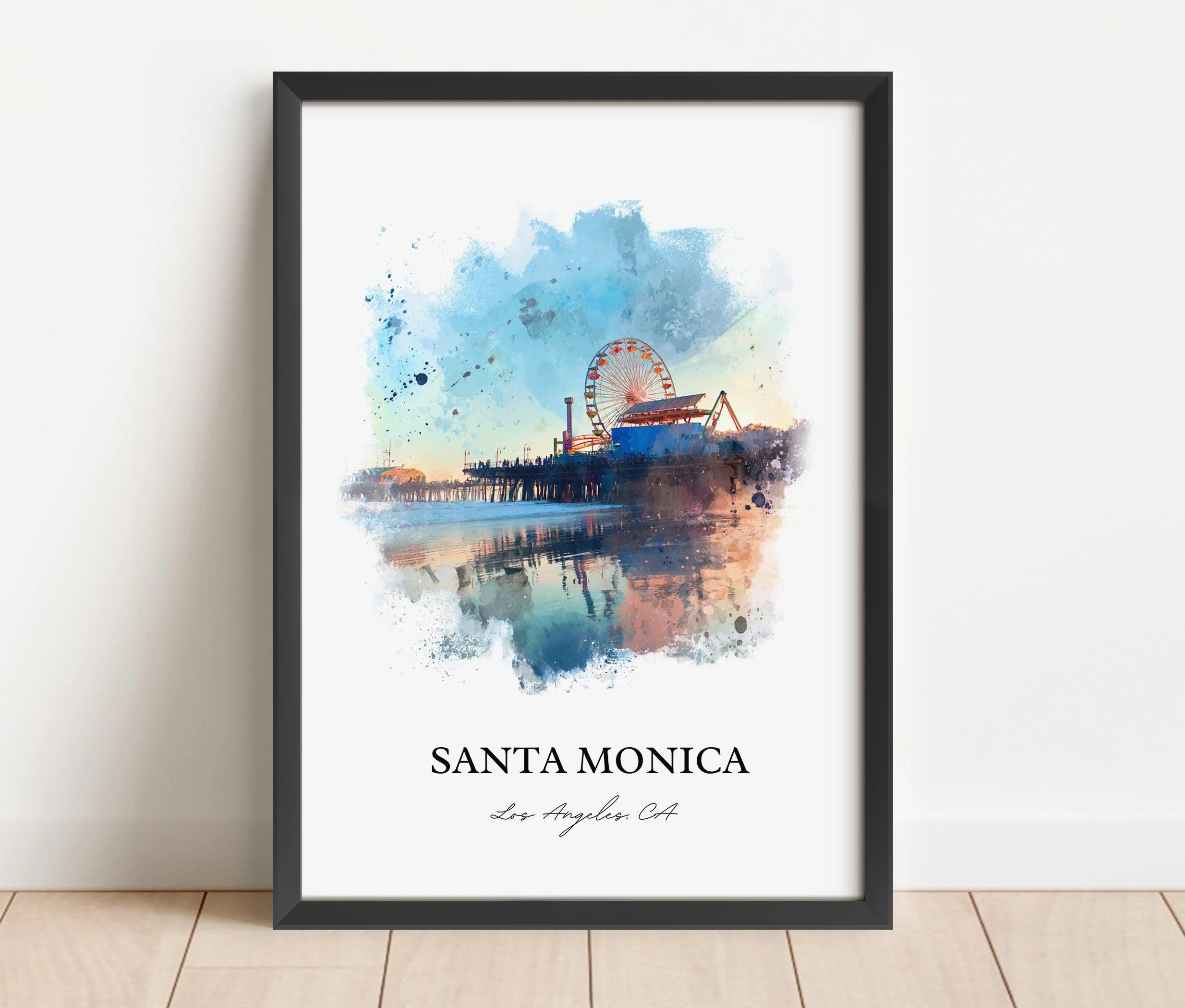Santa Monica, California – Watercolor Art Print - Image 5