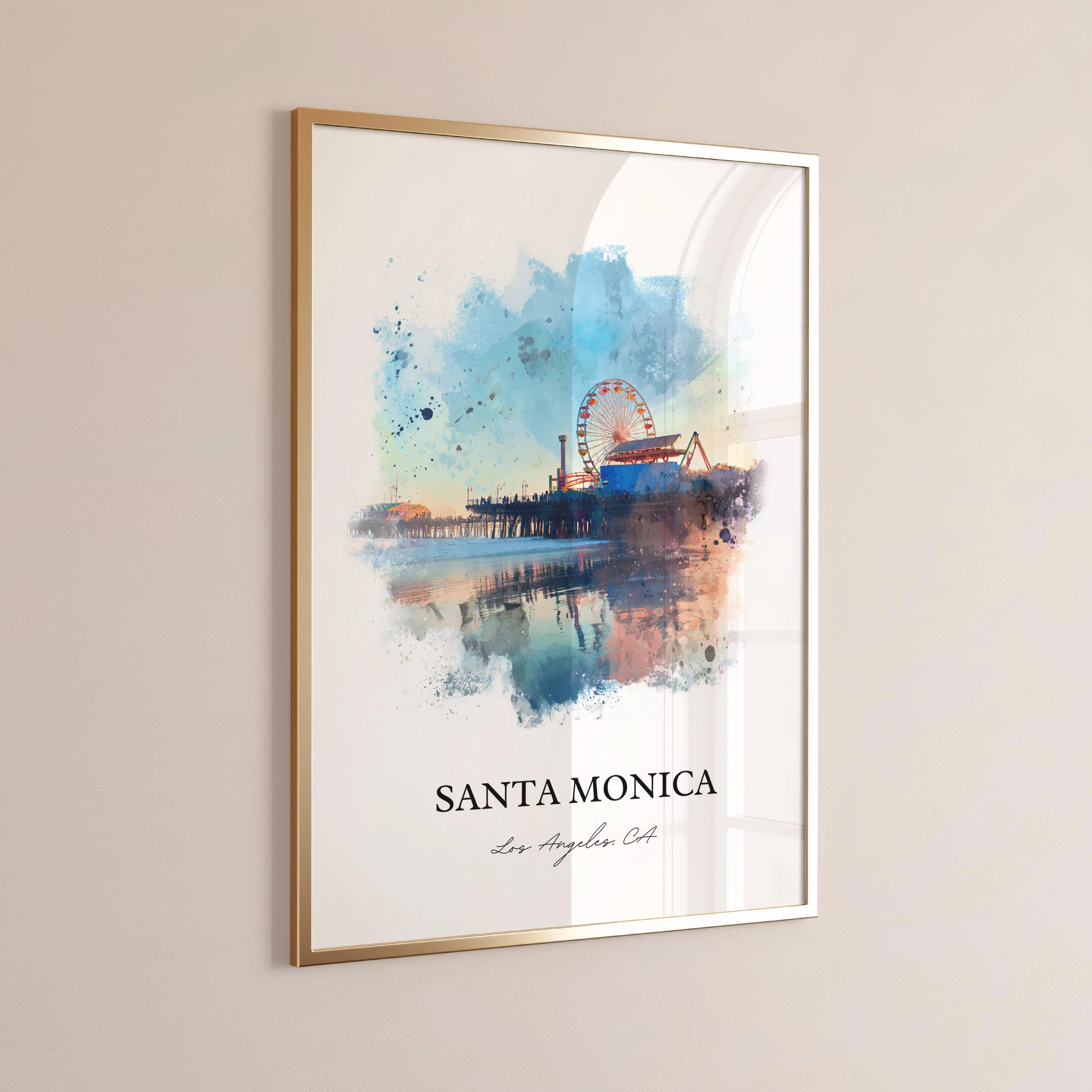 Santa Monica, California – Watercolor Art Print - Image 6