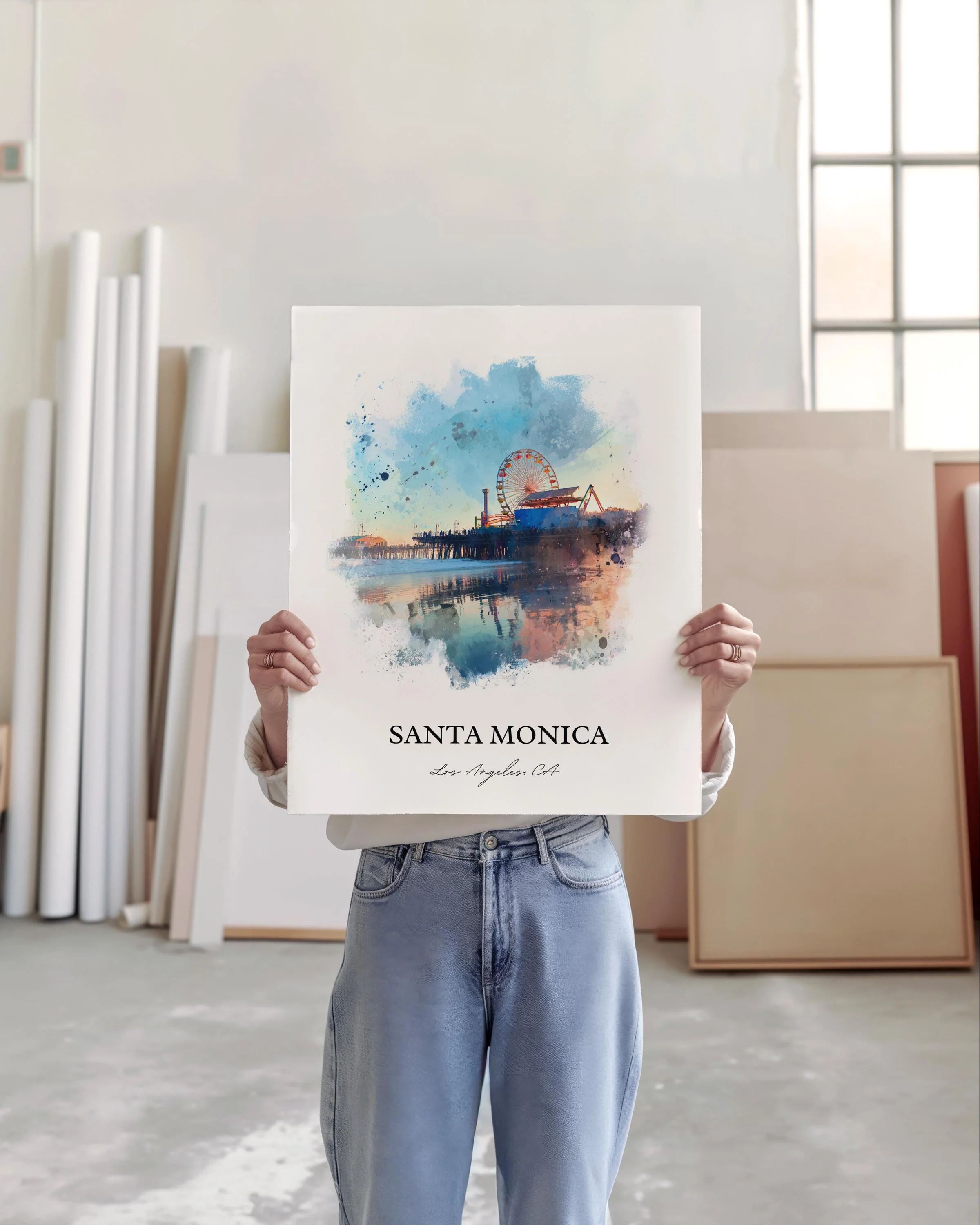 Santa Monica, California – Watercolor Art Print - Image 7