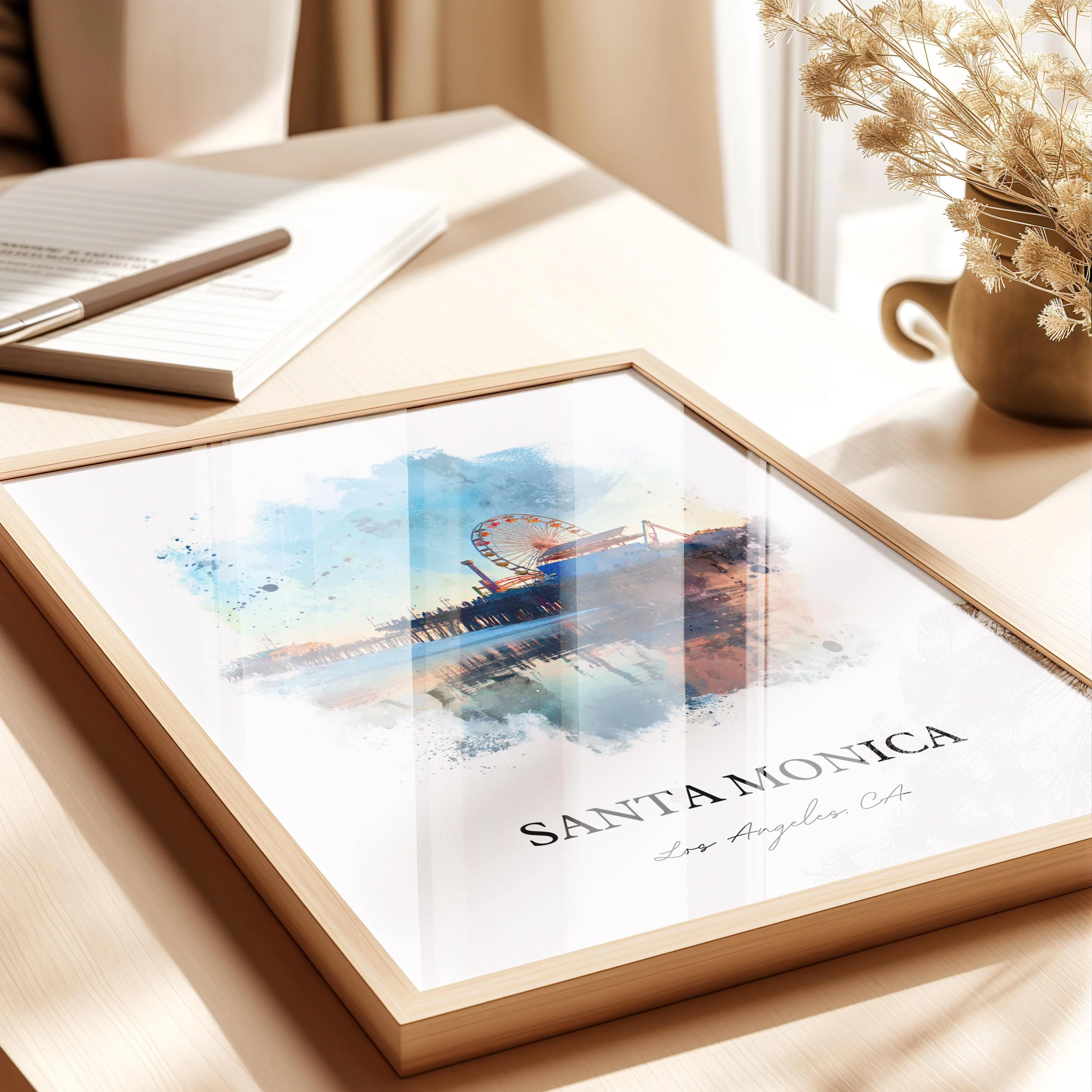 Santa Monica, California – Watercolor Art Print - Image 8
