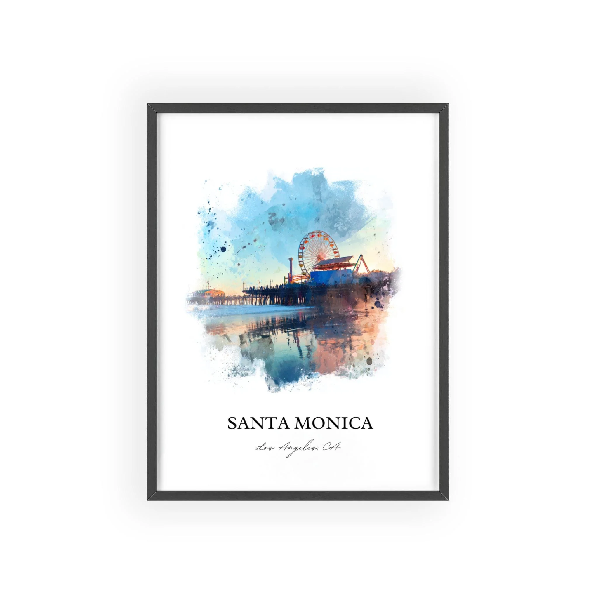 Santa Monica, California – Watercolor Art Print - Image 9