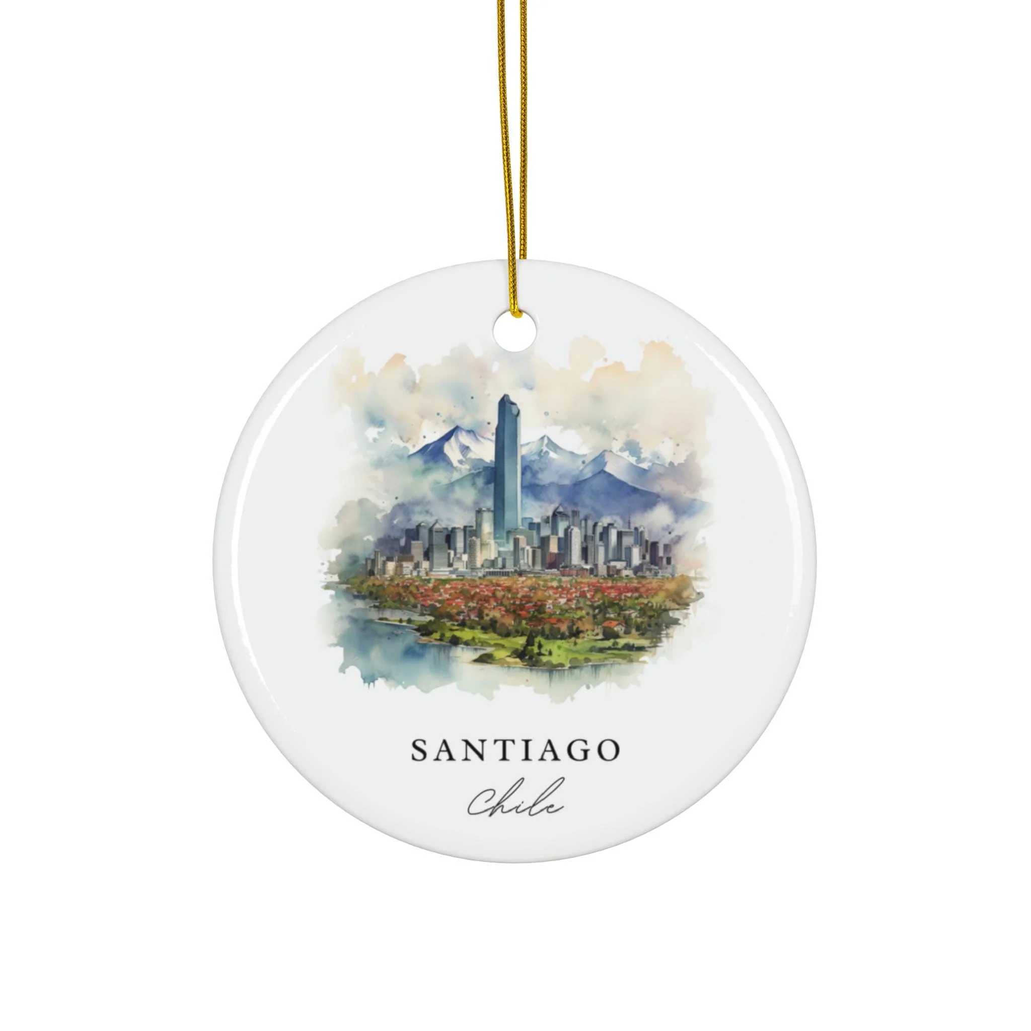 Santiago Chile Ornament: Unique Santiago Souvenir, Santiago Chile Xmas Decor, and Authentic Santiago Chile Christmas Gift