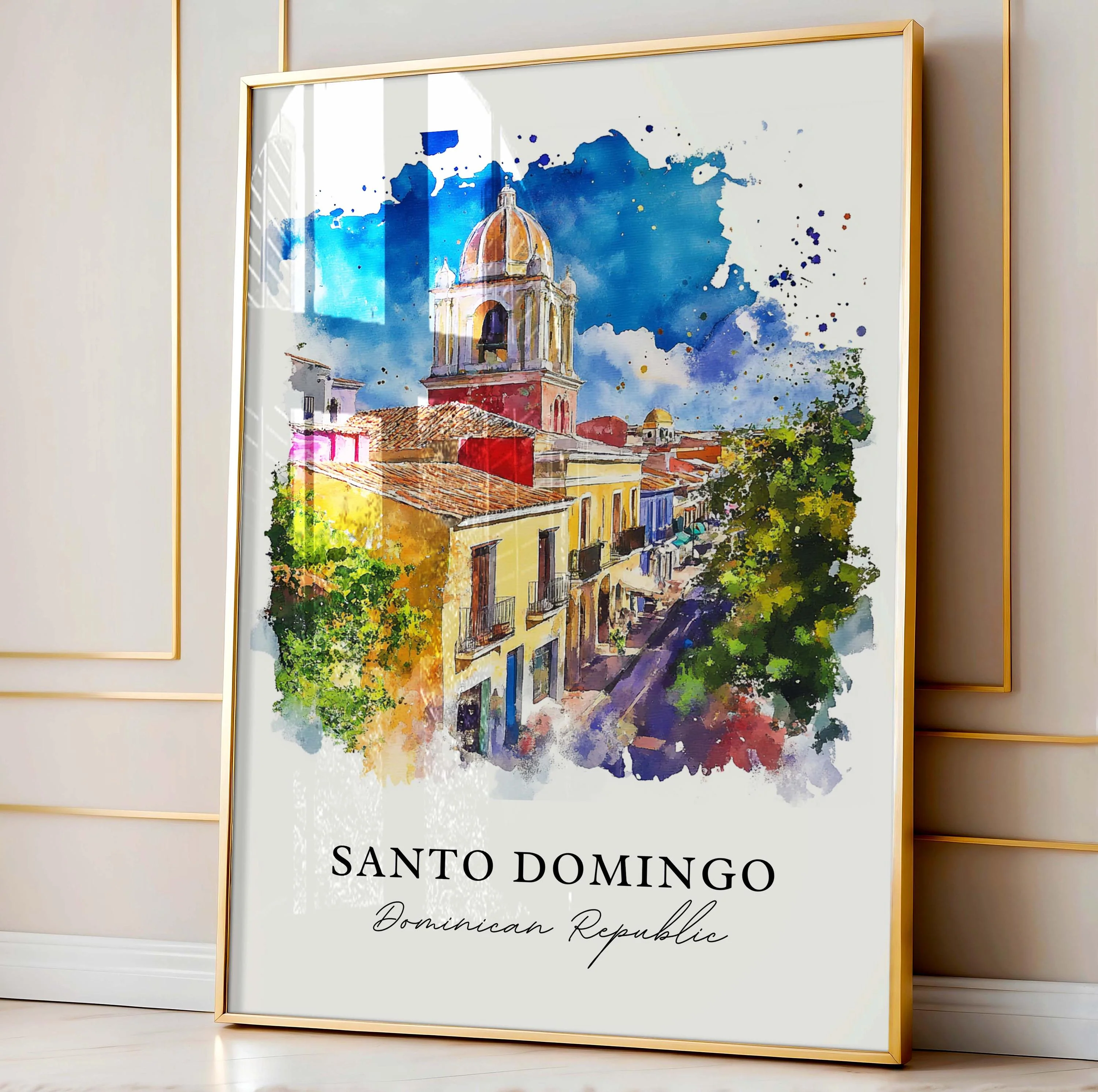 Santo Domingo, Dominican Republic – Watercolor Art Print - Image 3