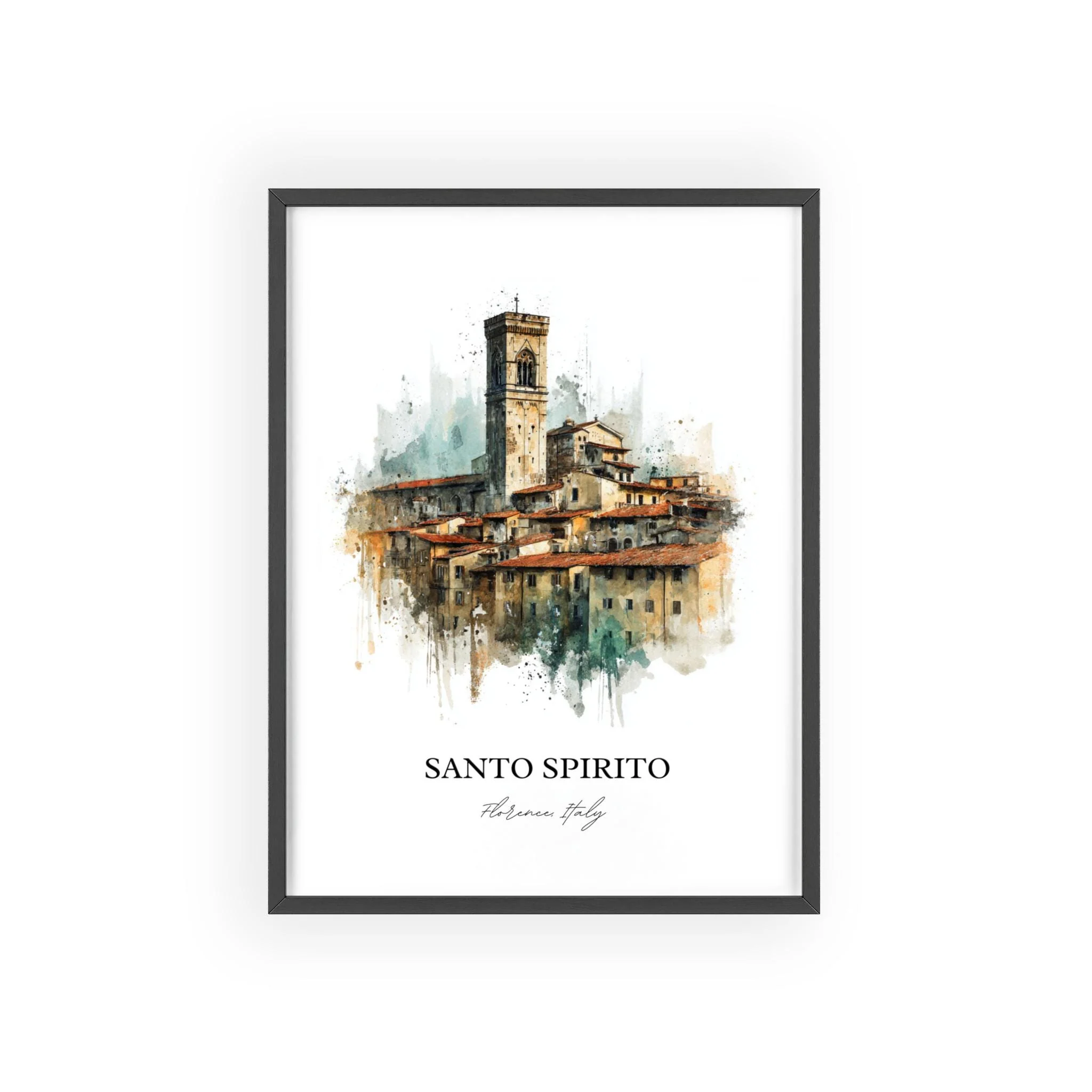 Santo Spirito, Florence Italy – Watercolor Art Print