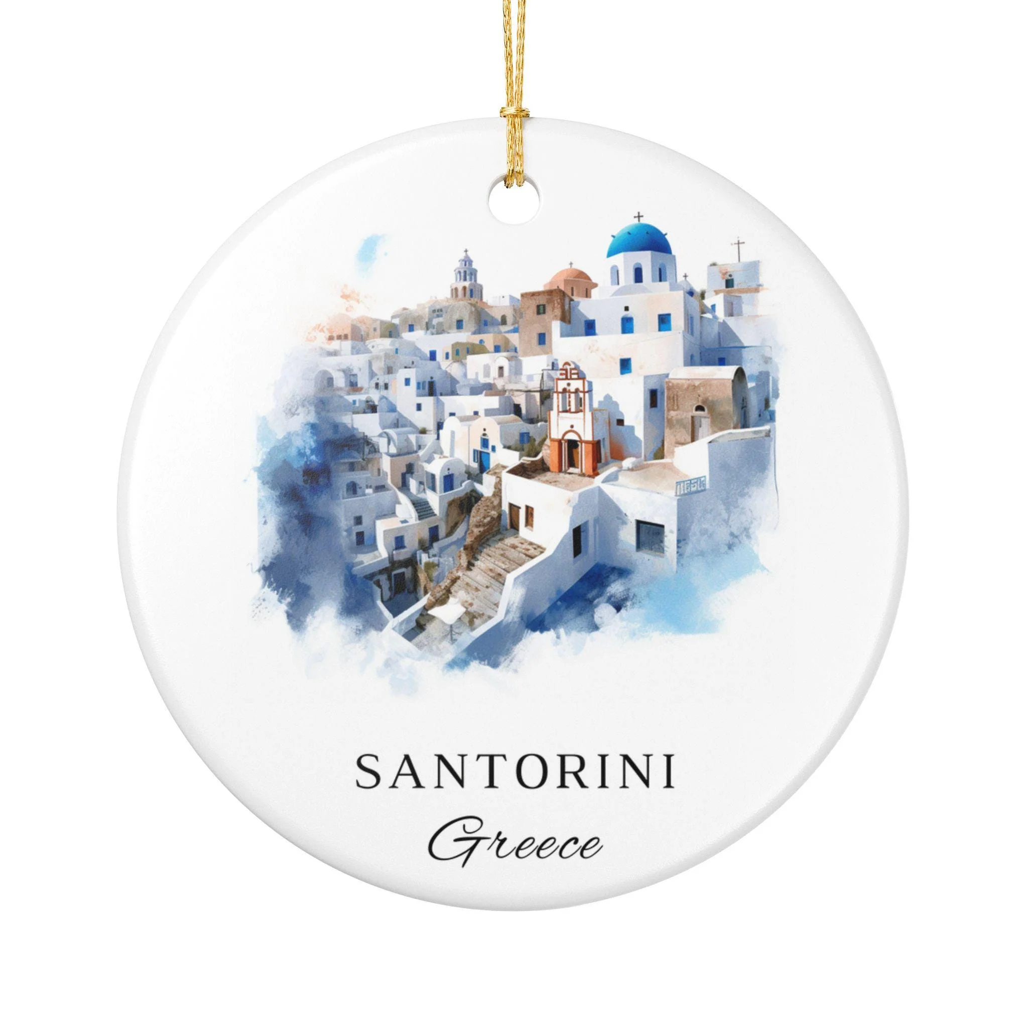 Santorini Greece Ornament: Unique Santorini Souvenir, Greece Xmas Decor, and Authentic Santorini Gift