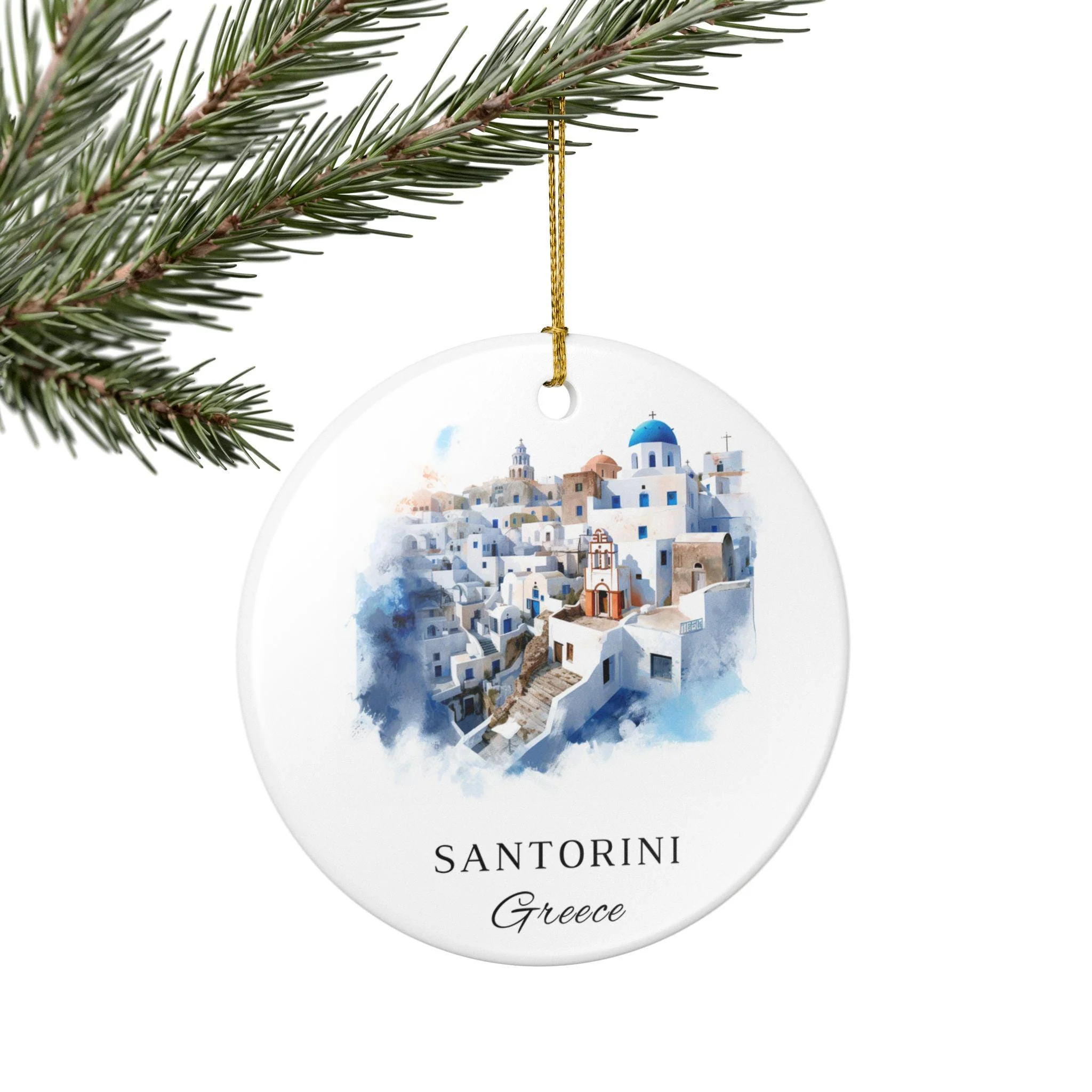 Santorini Greece Ornament: Unique Santorini Souvenir, Greece Xmas Decor, and Authentic Santorini Gift - Image 5