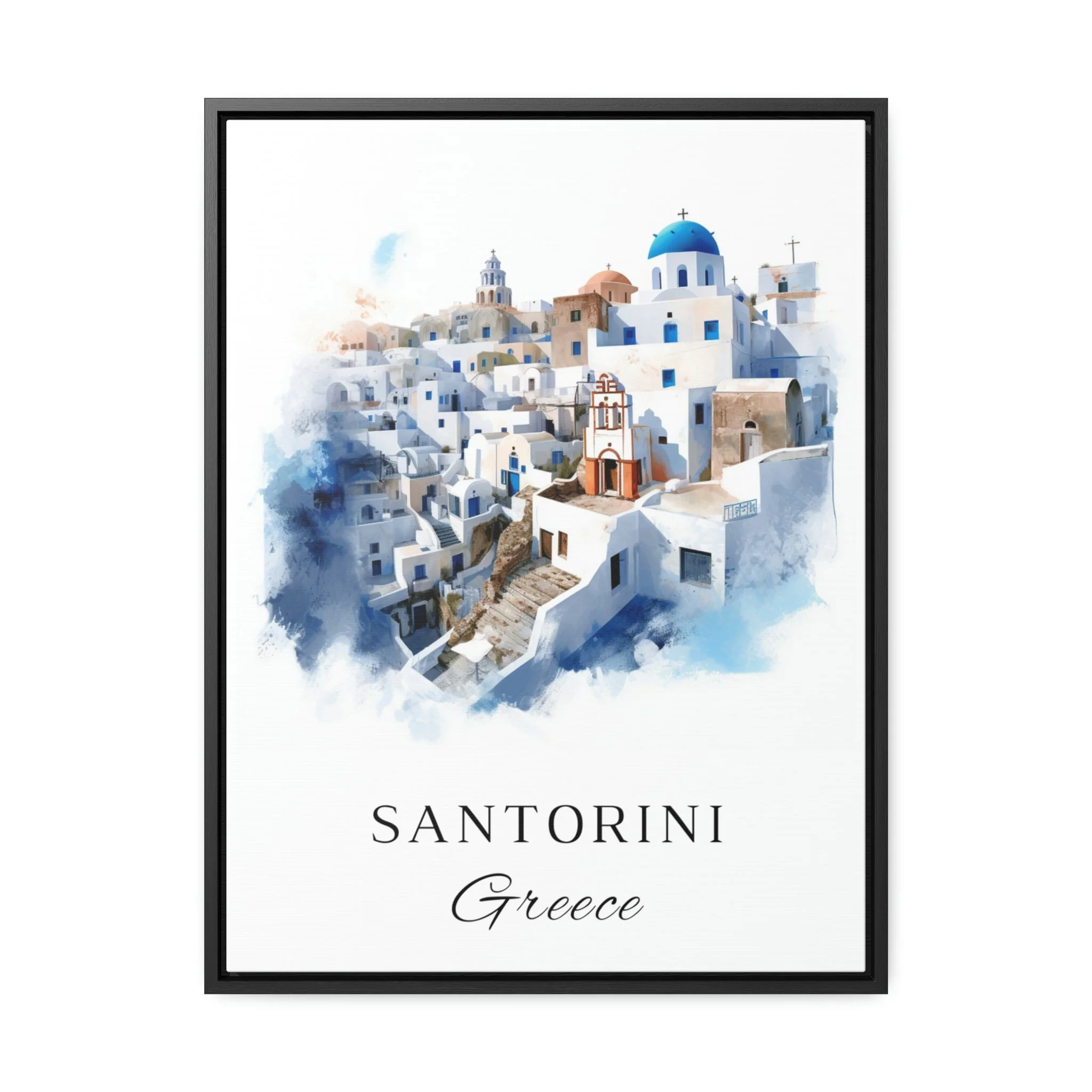 Santorini, Greece – Watercolor Art Print - Image 6