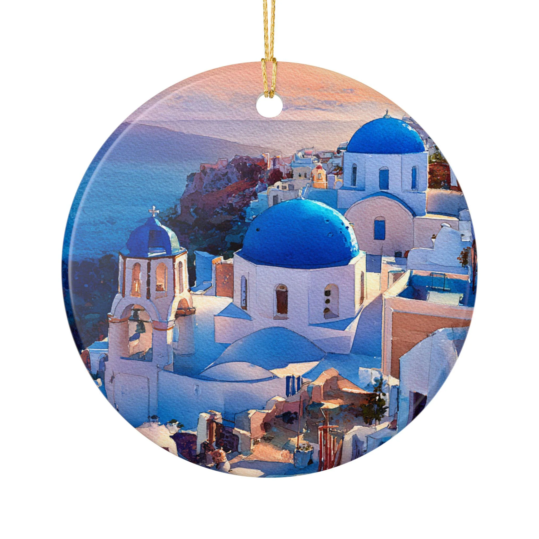 Santorini Ornament: Unique Santorini Souvenir, Santorini Xmas Decor, and Authentic Santorini Greece Gift