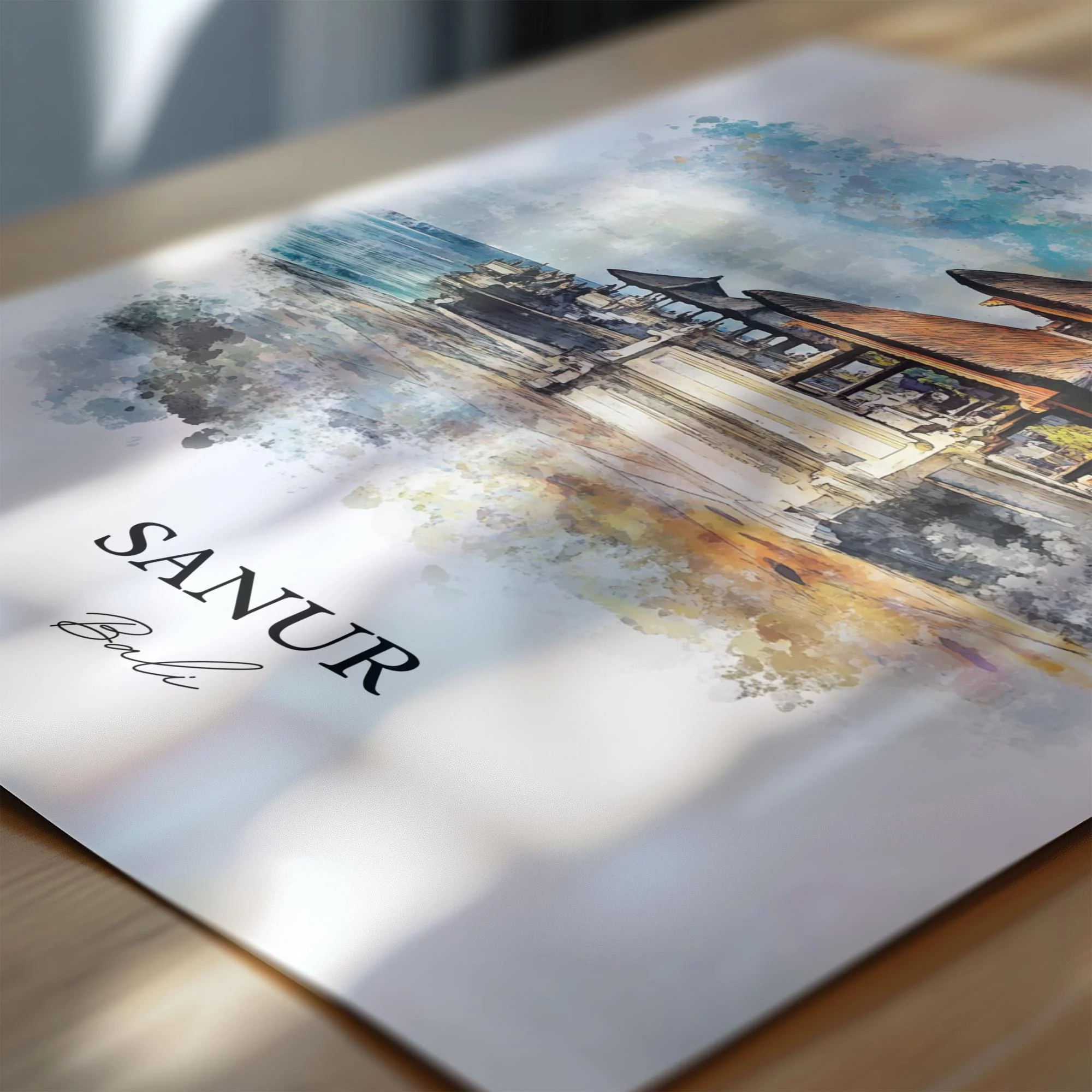 Sanur, Bali – Watercolor Art Print - Image 2