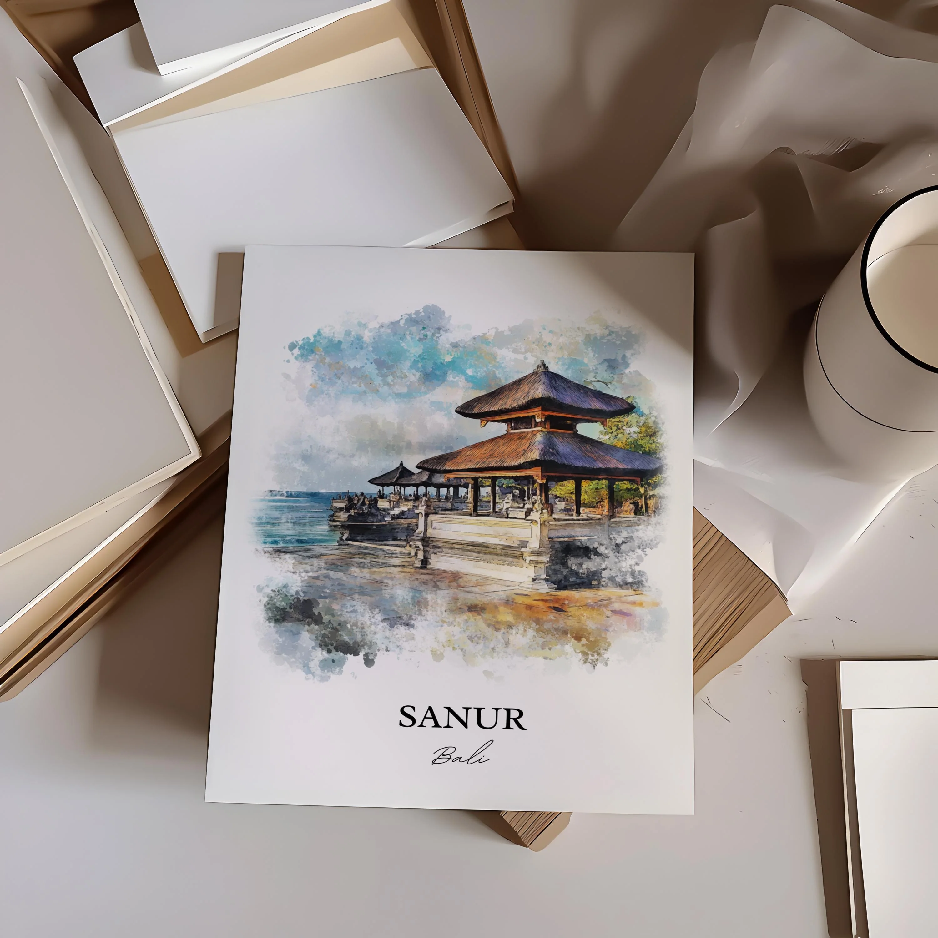 Sanur, Bali – Watercolor Art Print - Image 6