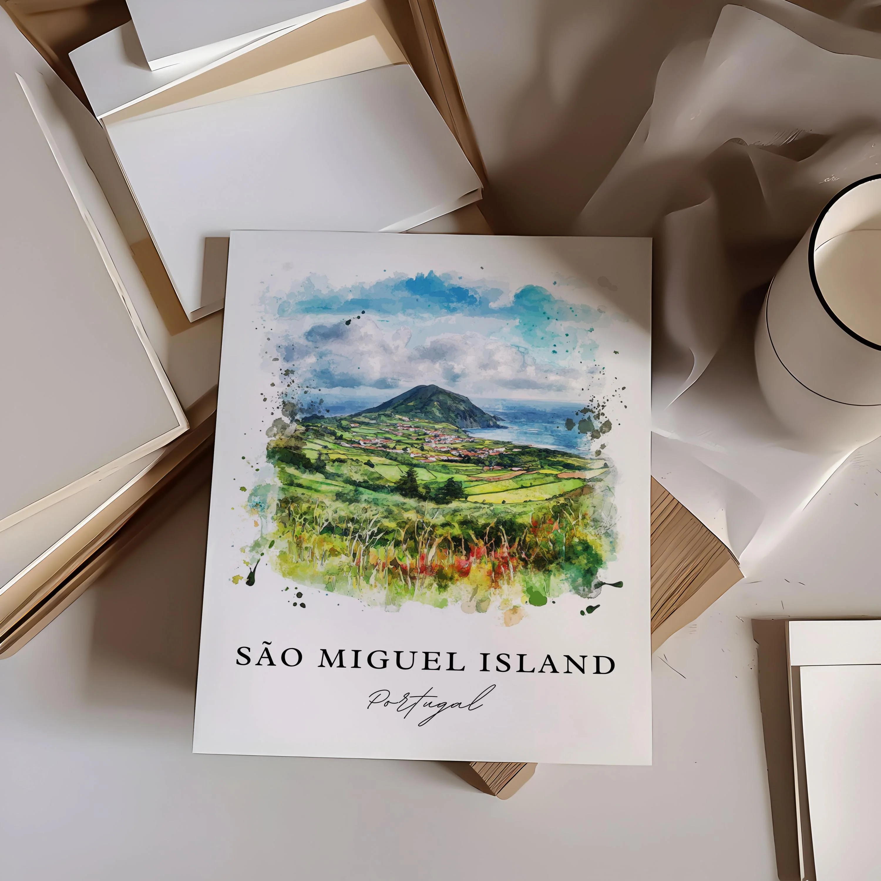 São Miguel Island, Portugal – Watercolor Art Print - Image 2