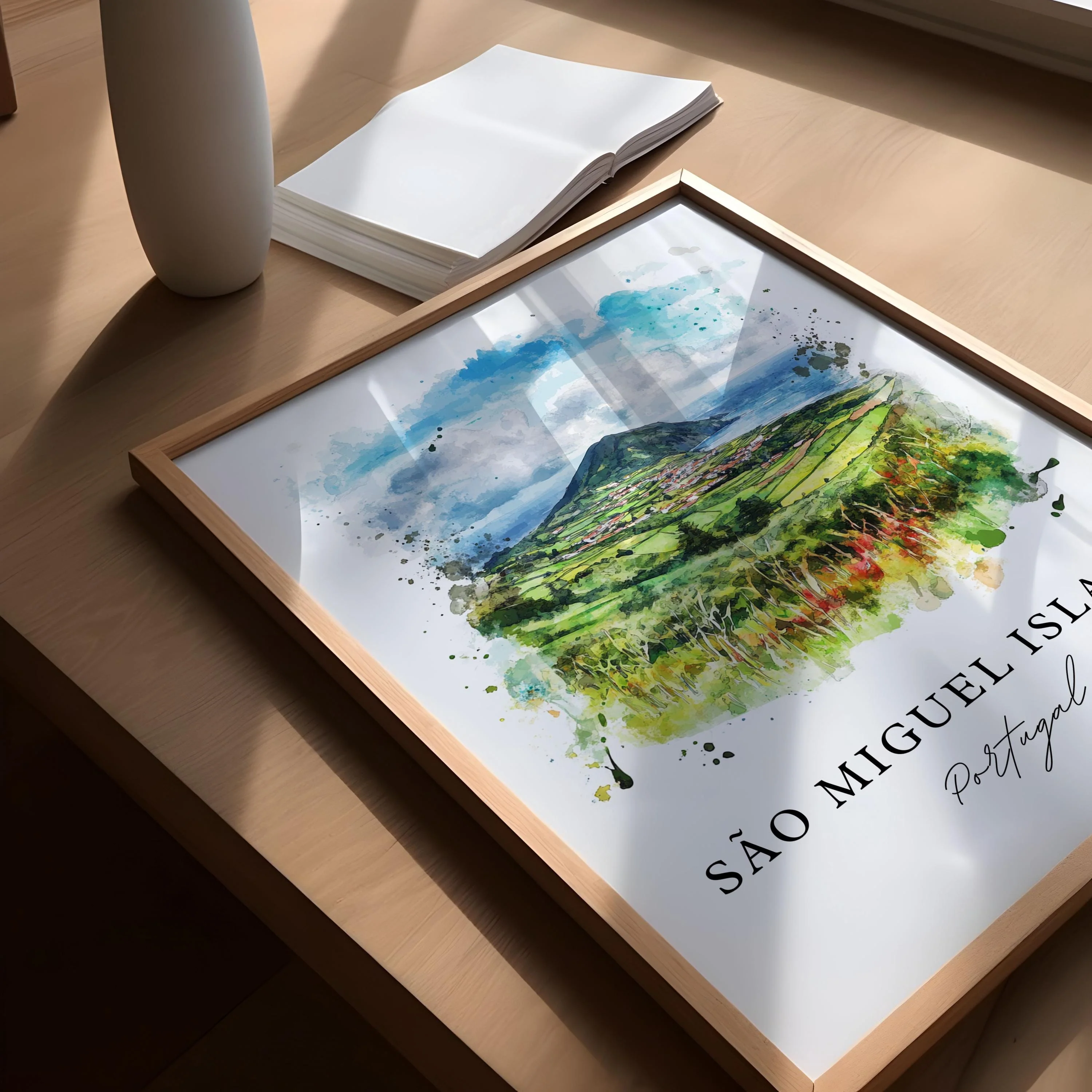 São Miguel Island, Portugal – Watercolor Art Print - Image 3