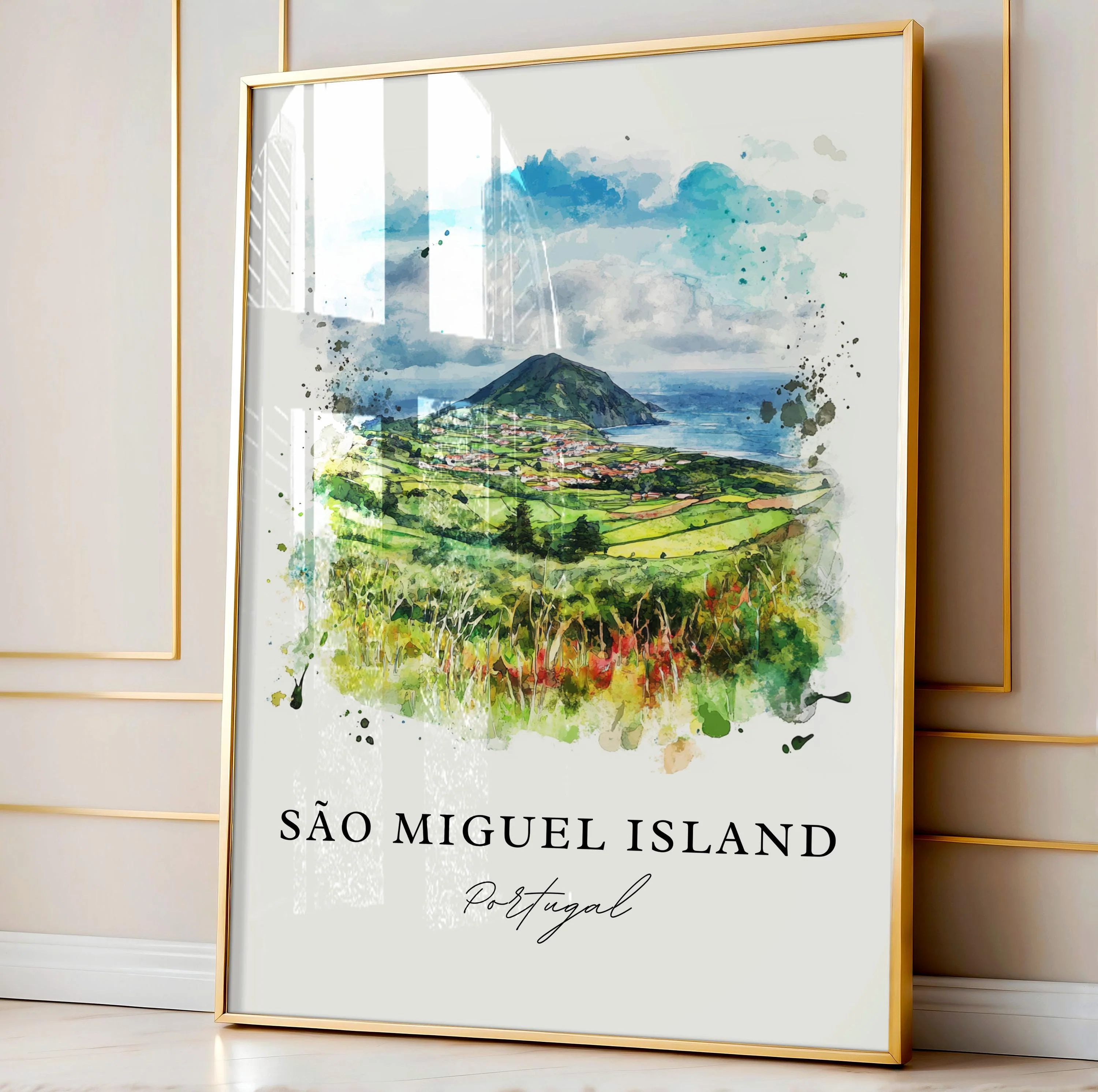 São Miguel Island, Portugal – Watercolor Art Print - Image 4