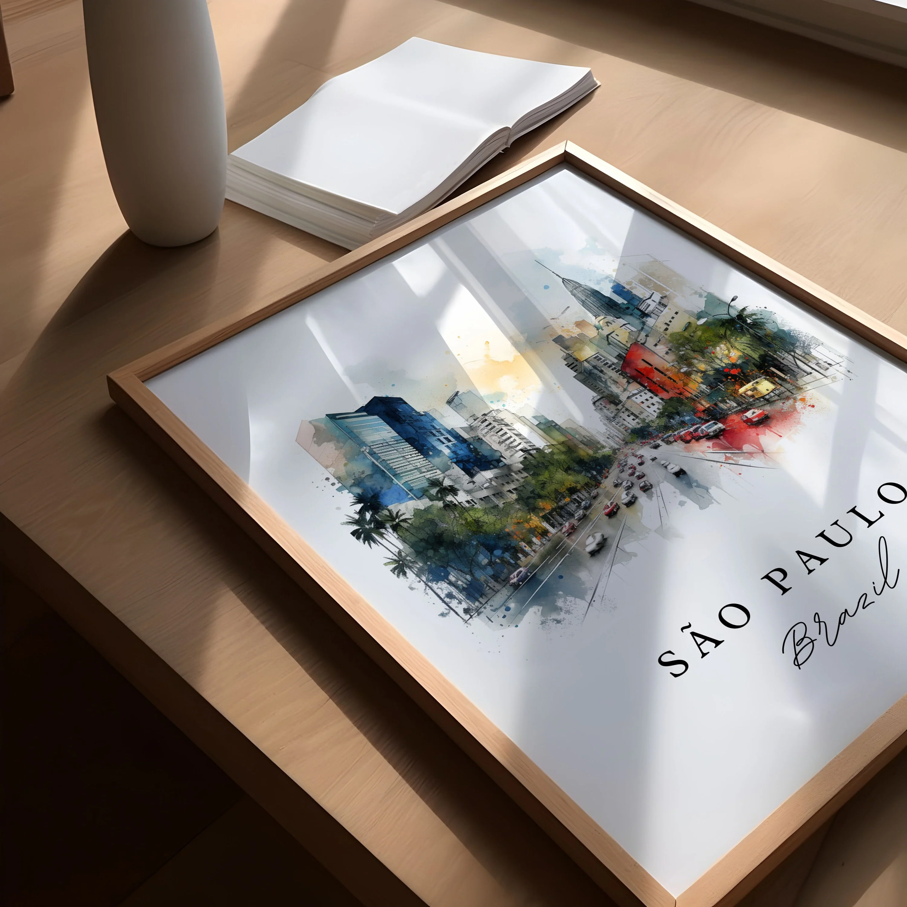 São Paulo, Brazil – Watercolor Art Print - Image 3