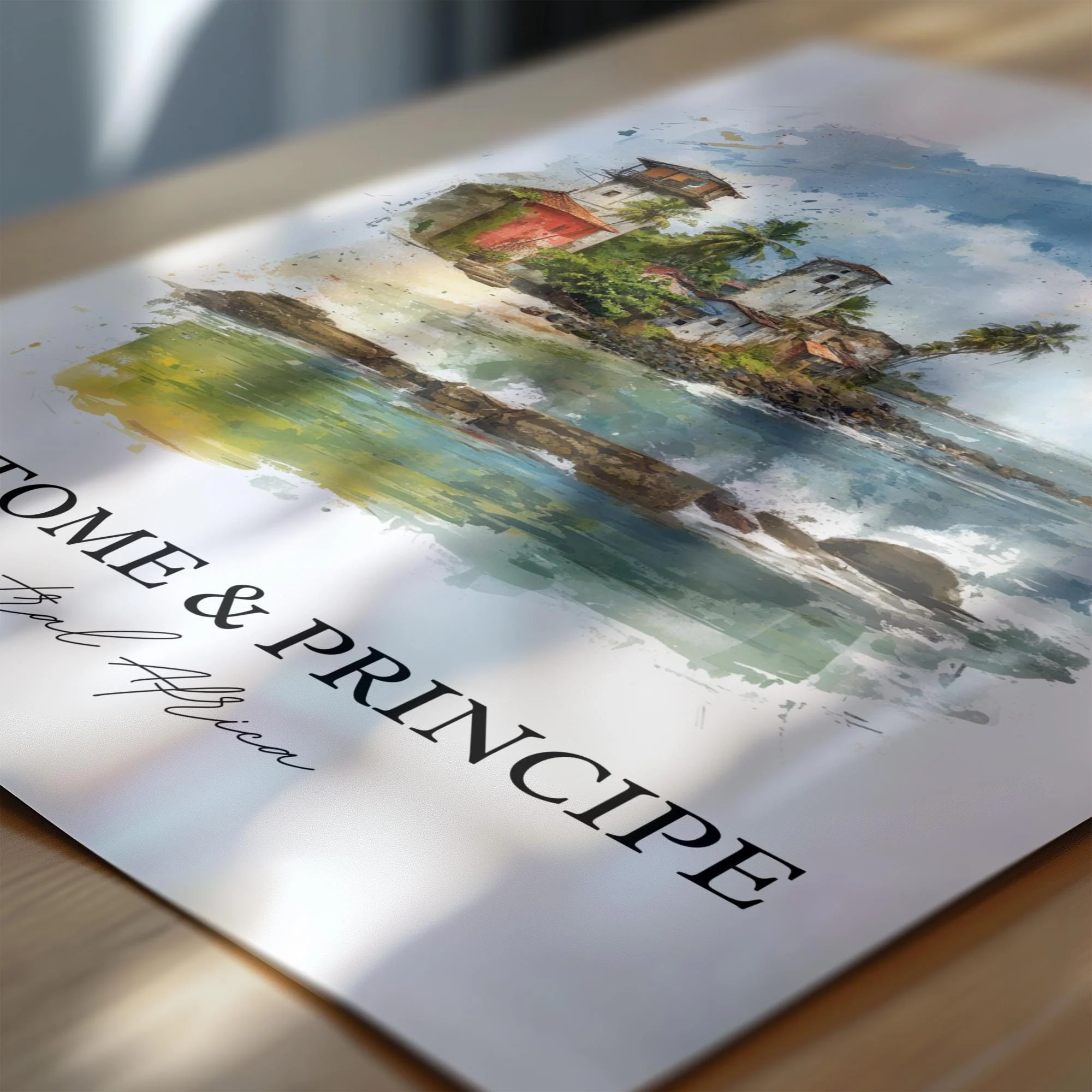 São Tomé, São Tomé and Príncipe – Watercolor Art Print - Image 2