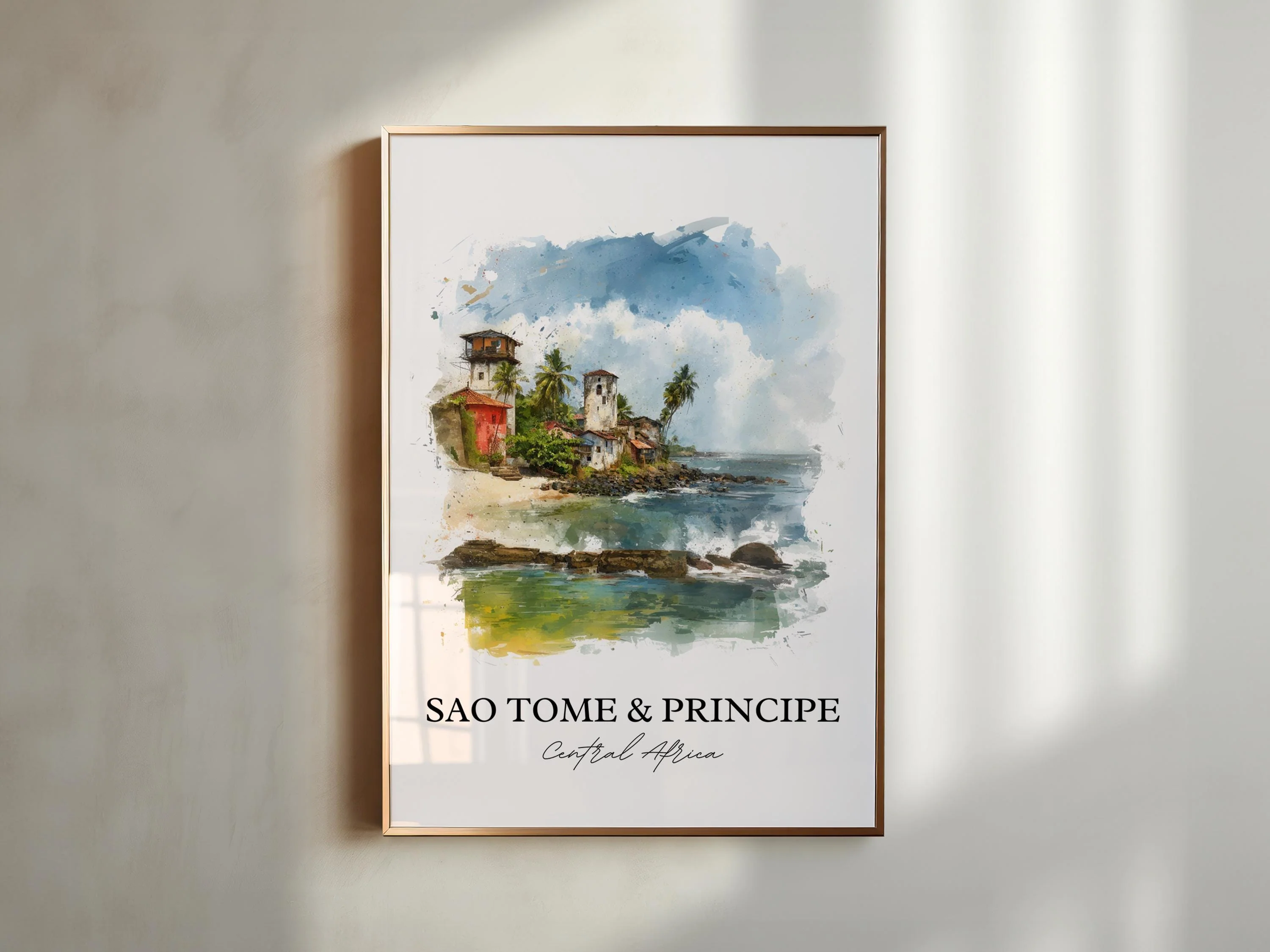 São Tomé, São Tomé and Príncipe – Watercolor Art Print - Image 3
