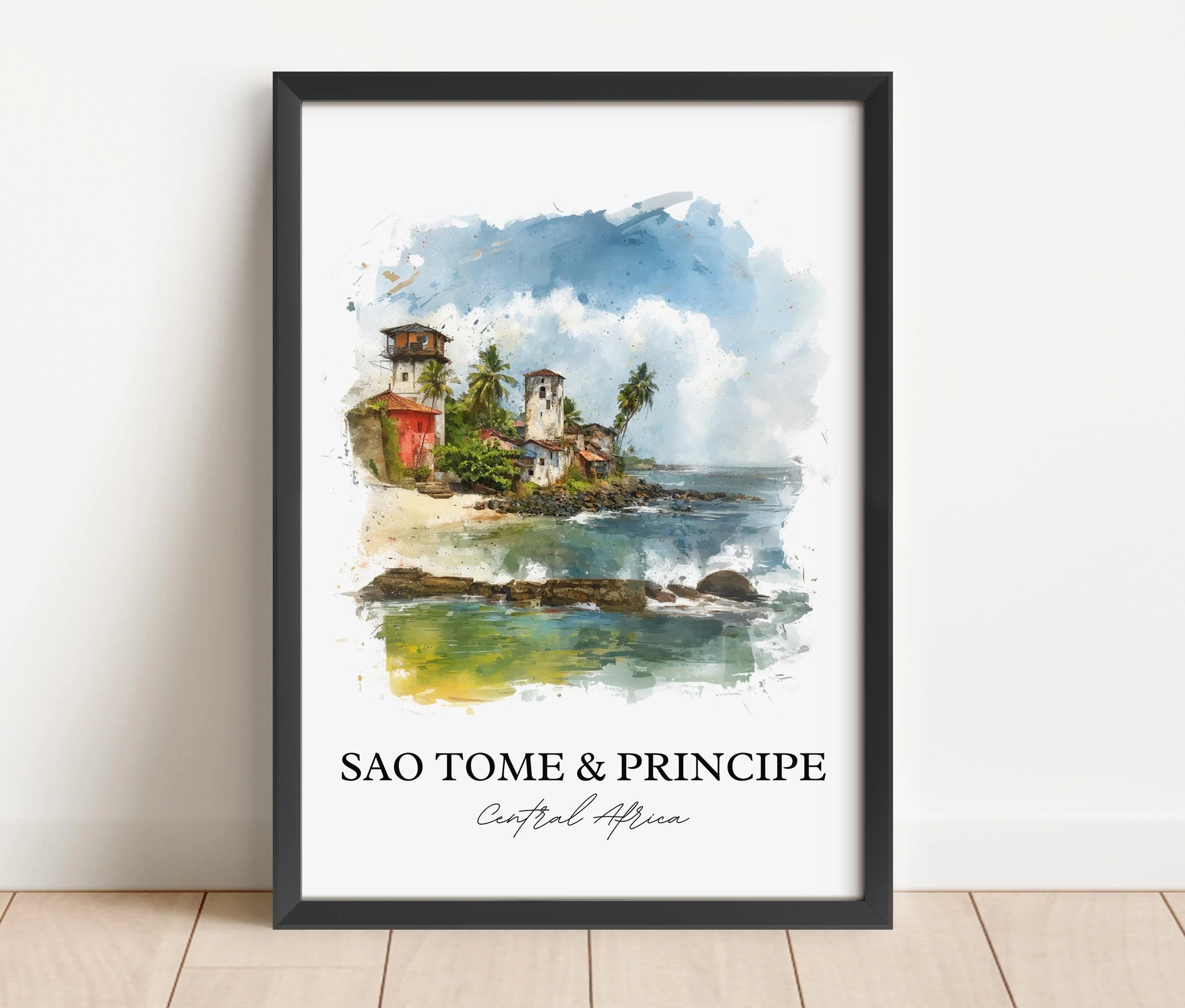 São Tomé, São Tomé and Príncipe – Watercolor Art Print - Image 4
