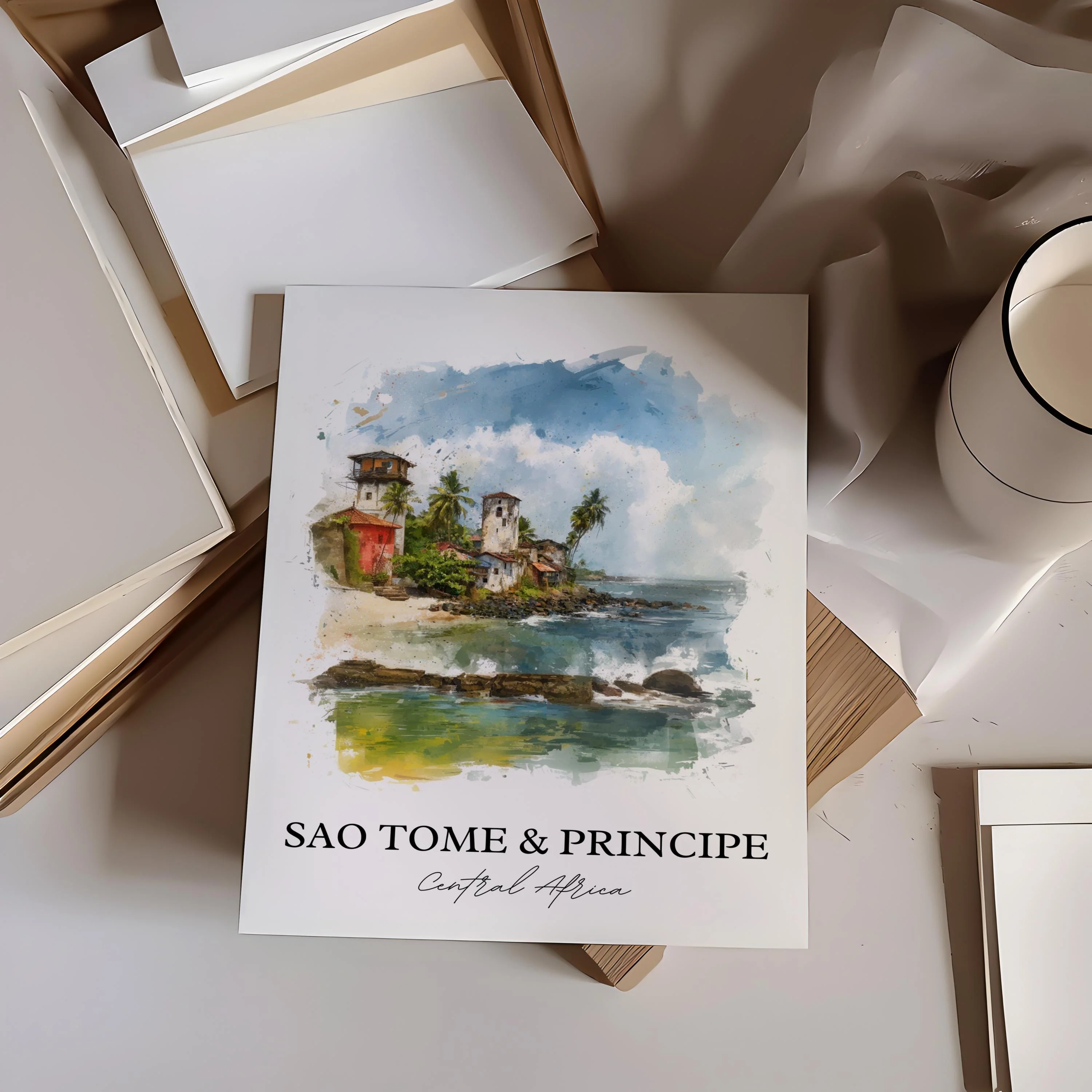 São Tomé, São Tomé and Príncipe – Watercolor Art Print - Image 6