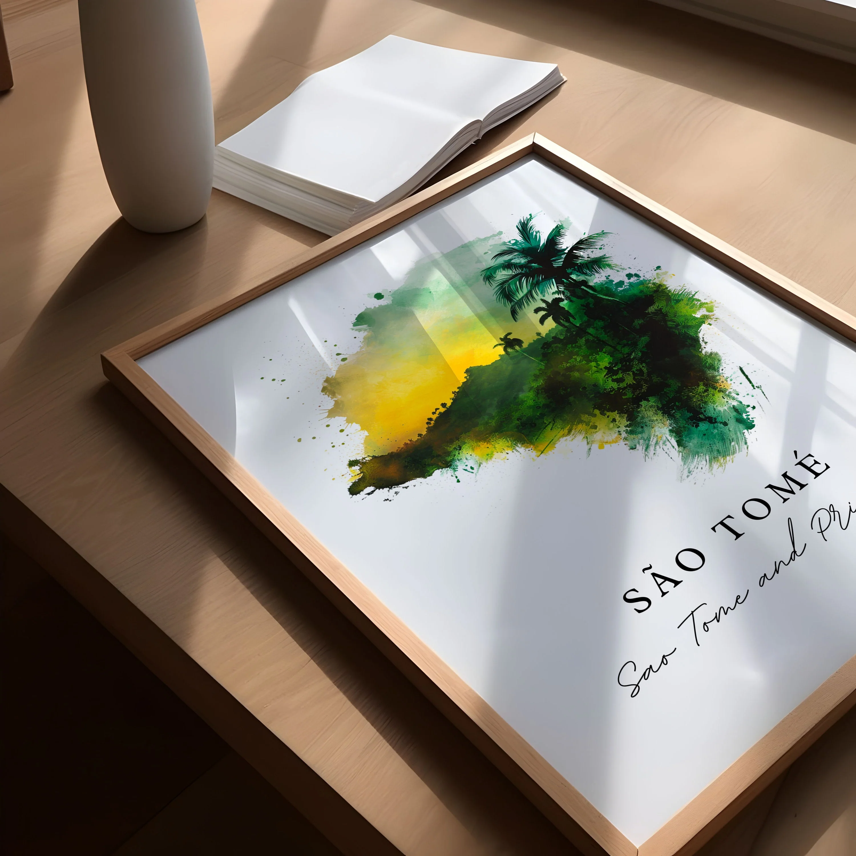 Sao Tome, Sao Tome and Principe – Watercolor Art Print - Image 3