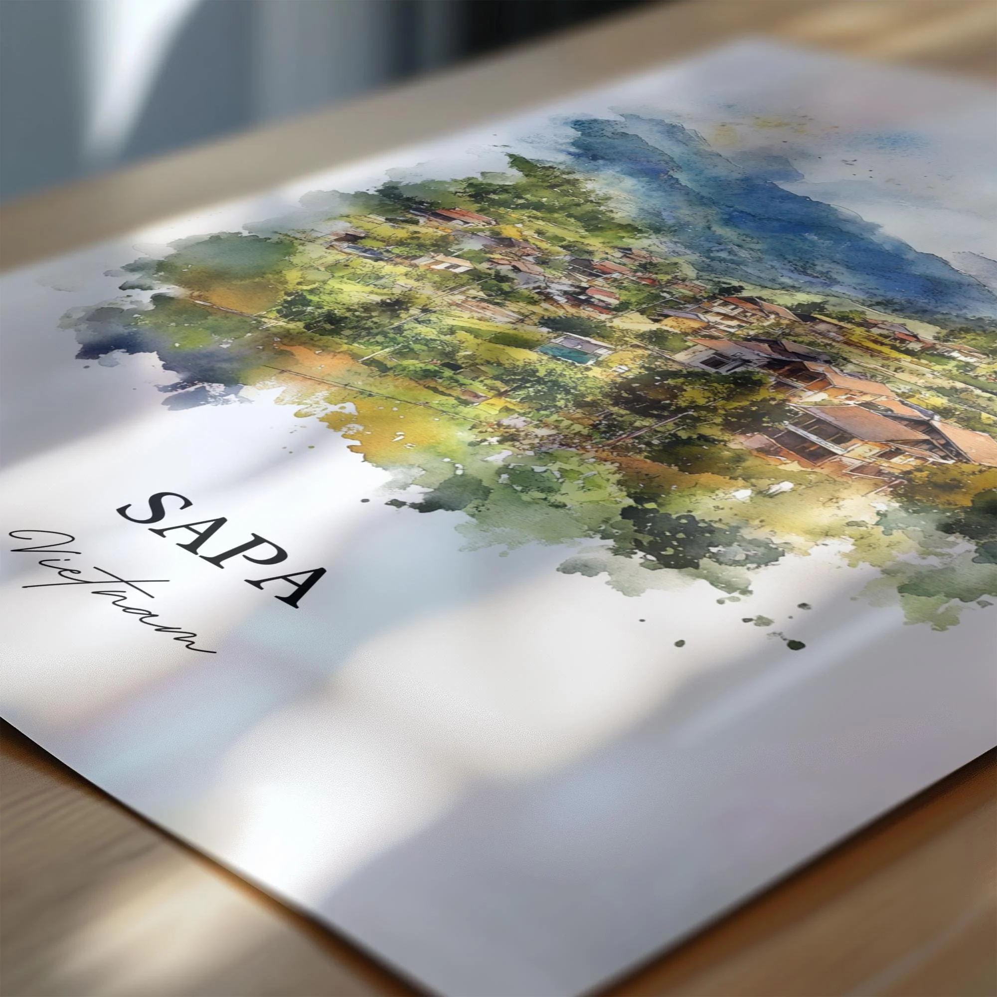 Sapa, Vietnam – Watercolor Art Print - Image 2