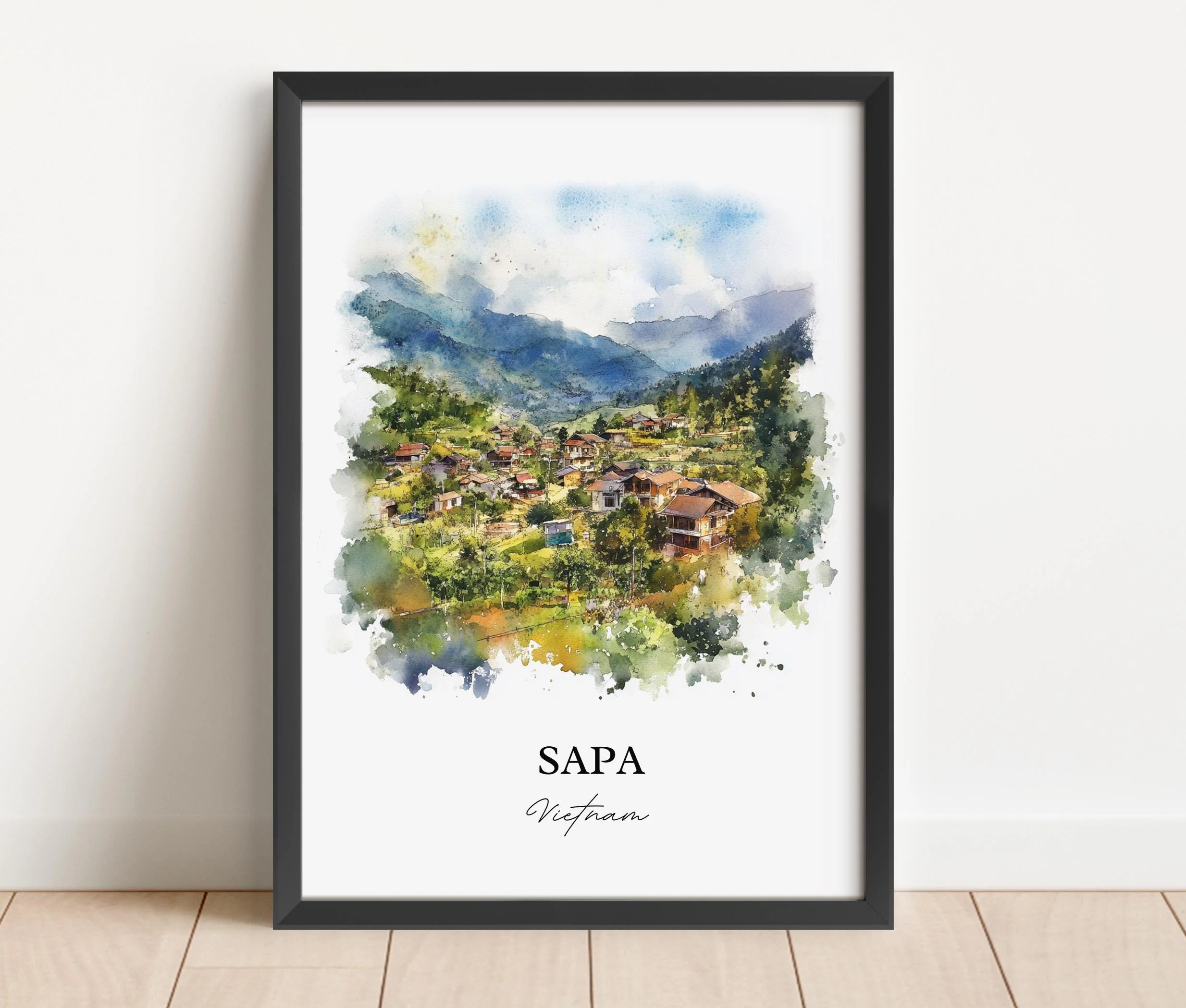 Sapa, Vietnam – Watercolor Art Print - Image 6