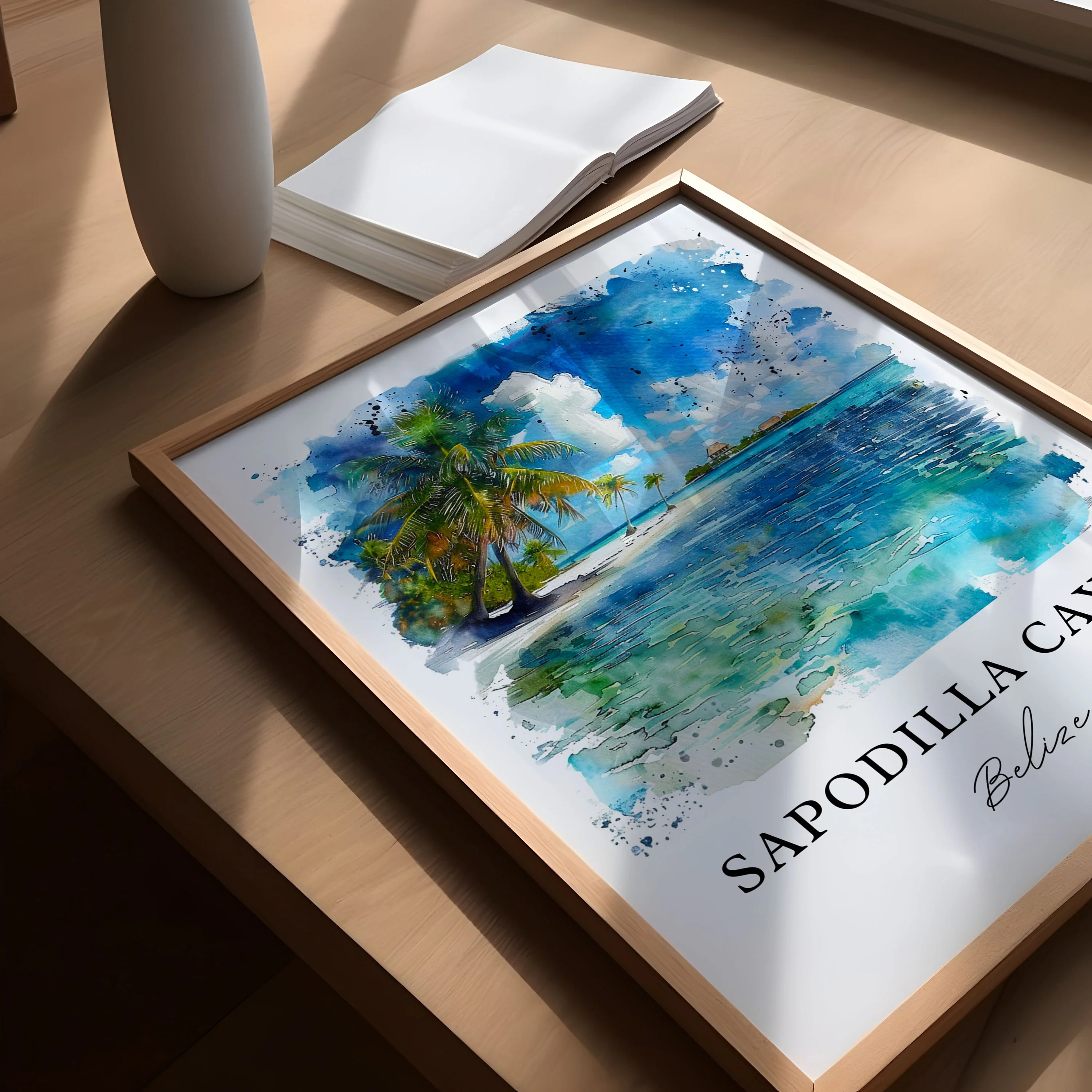 Sapodilla Cayes, Belize – Watercolor Art Print - Image 3