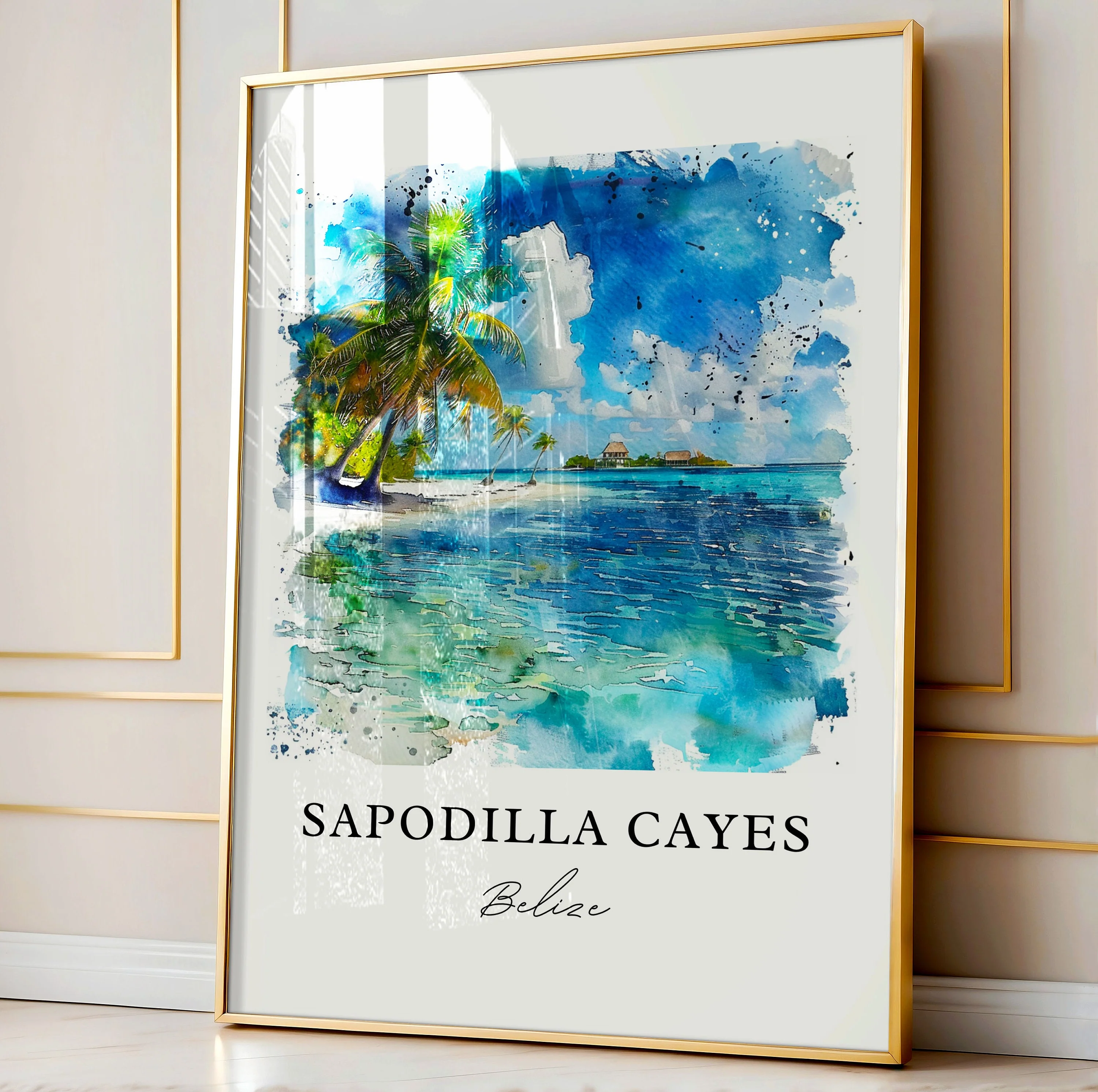 Sapodilla Cayes, Belize – Watercolor Art Print - Image 4