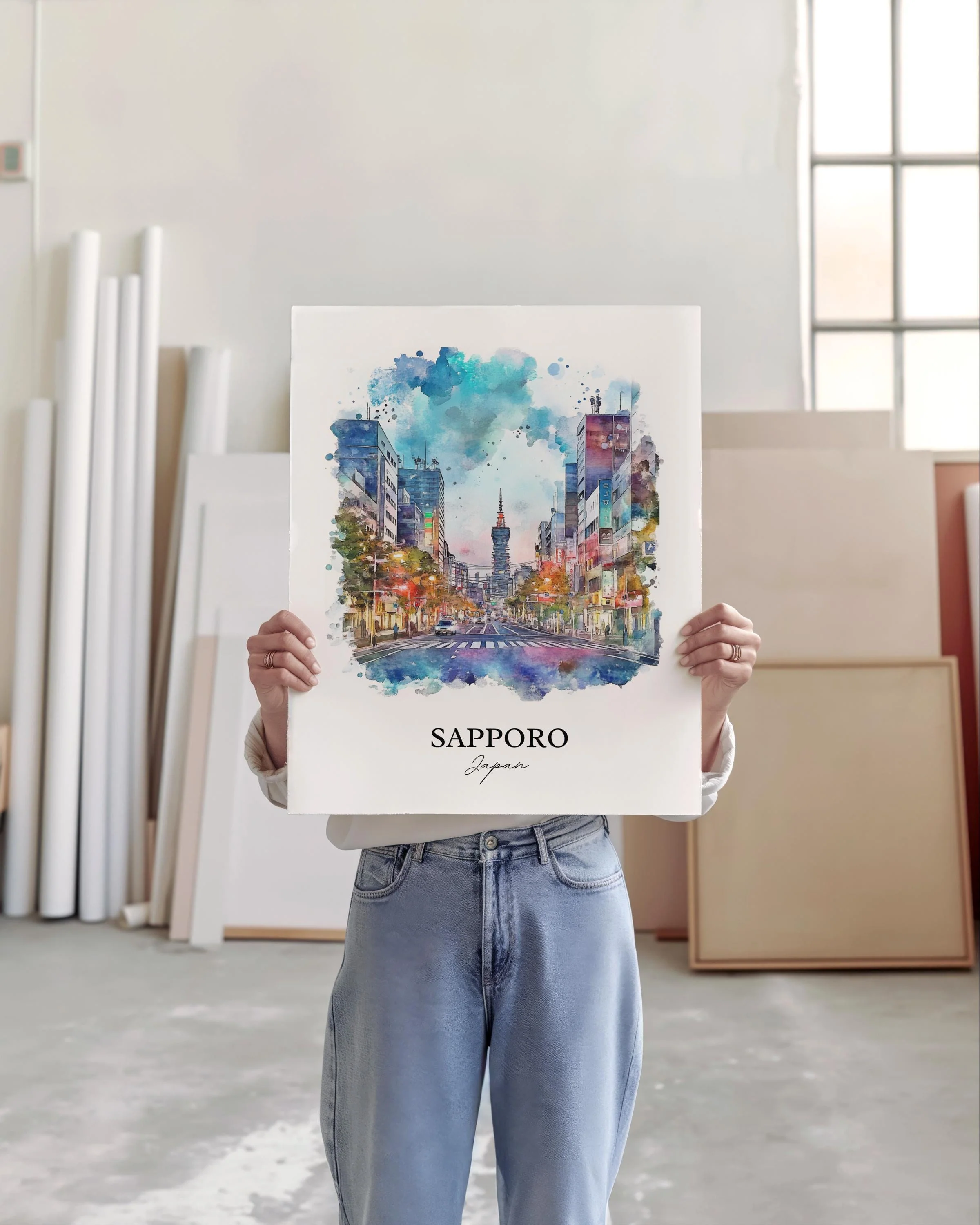 Sapporo, Japan – Watercolor Art Print - Image 4
