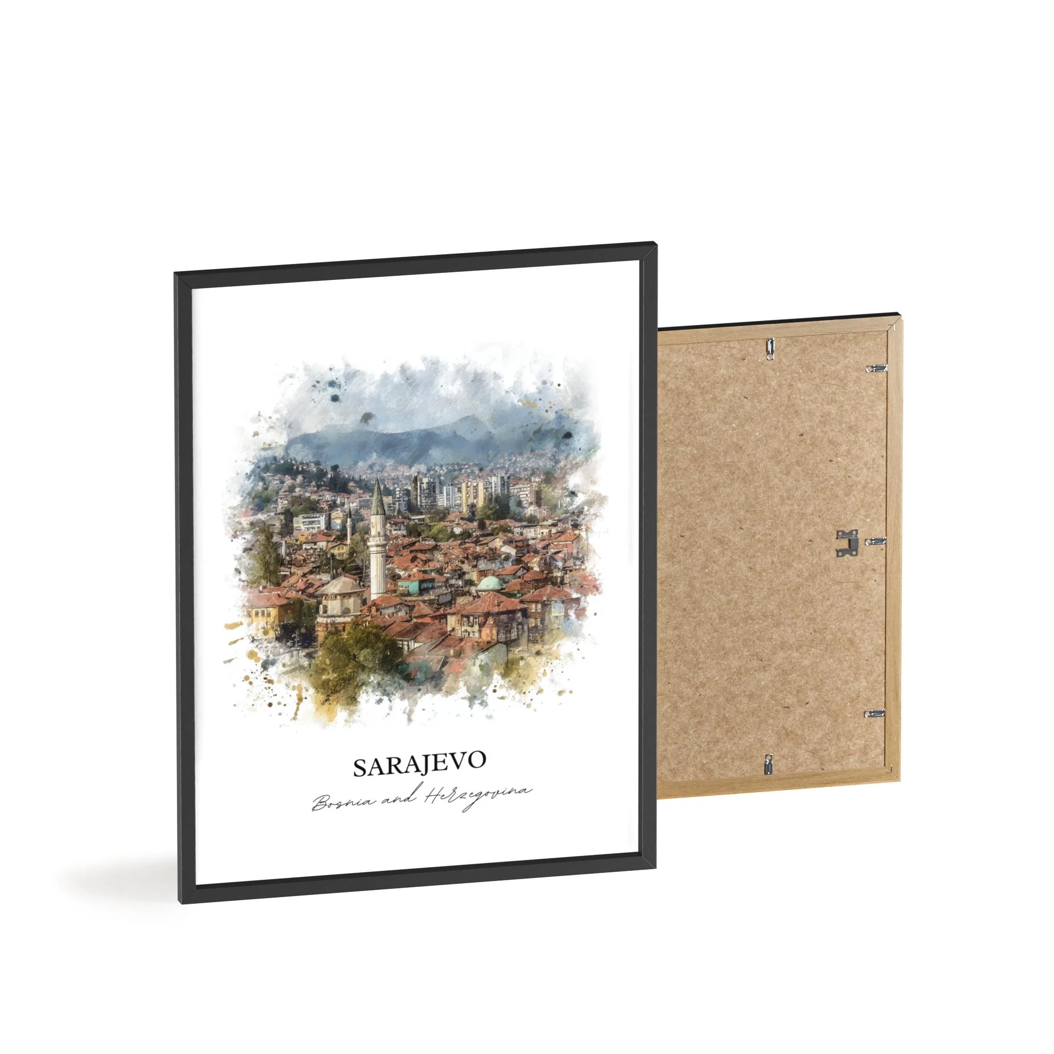 Sarajevo, Bosnia & Herzegovina – Watercolor Art Print - Image 11