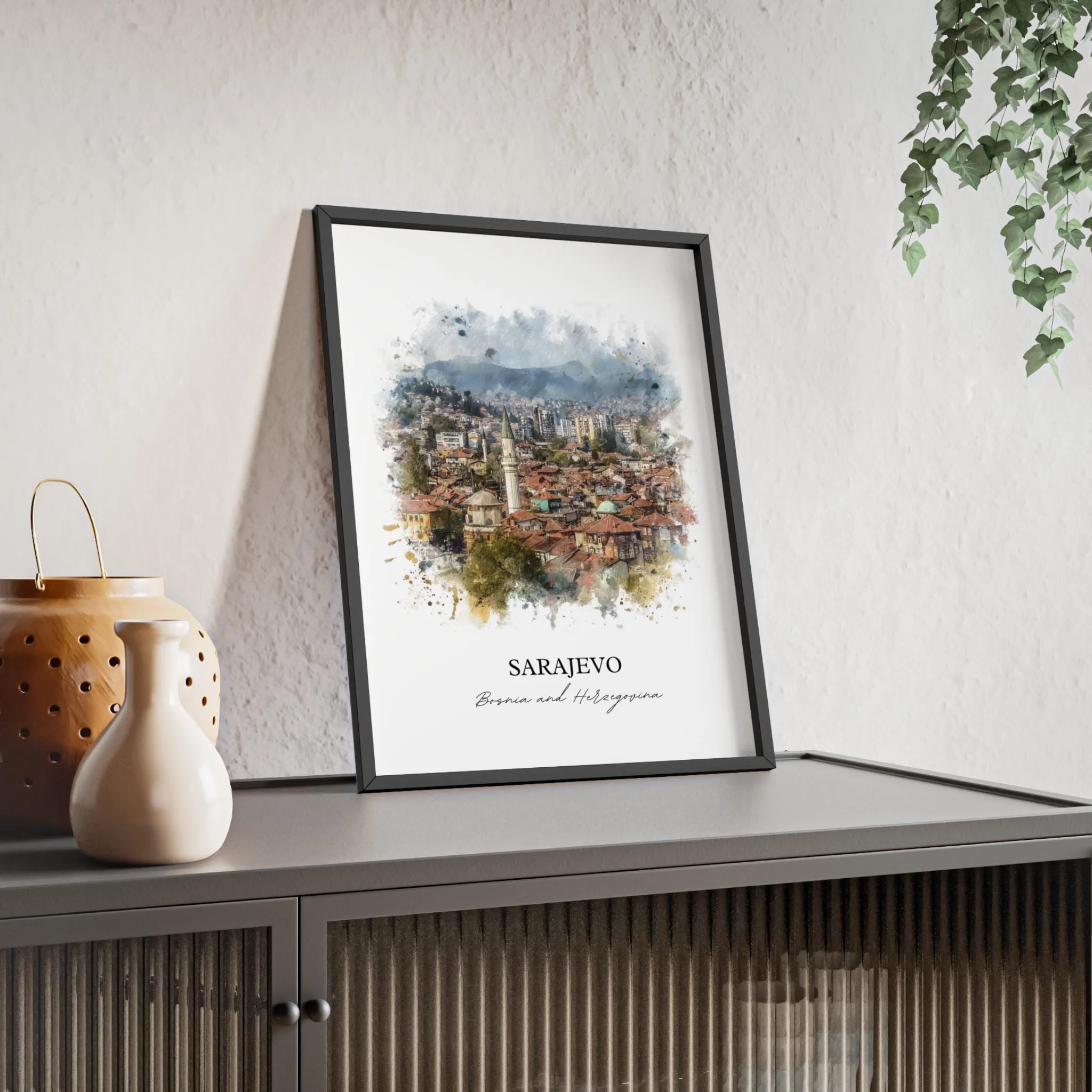 Sarajevo, Bosnia & Herzegovina – Watercolor Art Print - Image 4