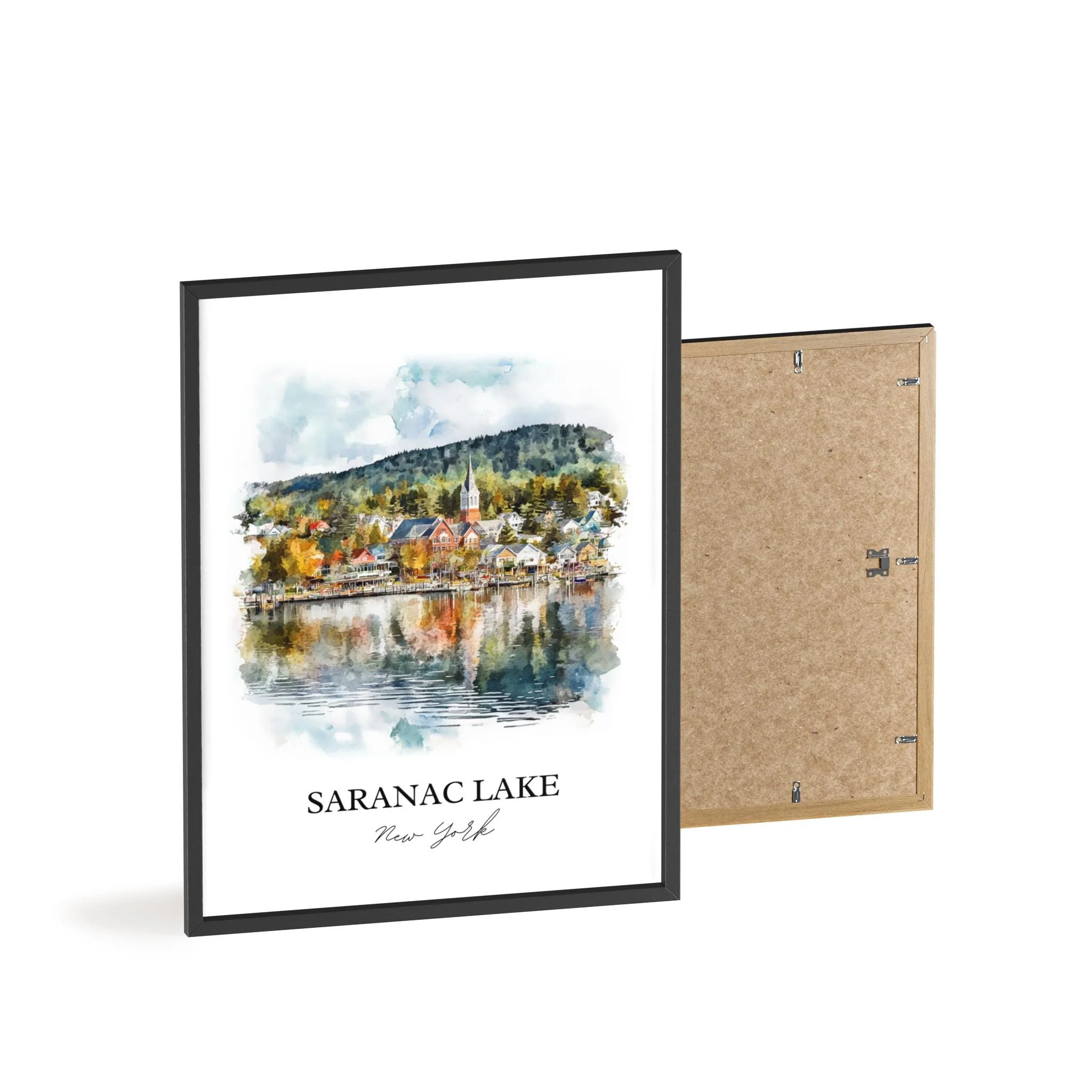 Saranac Lake, NY, USA – Watercolor Art Print - Image 8