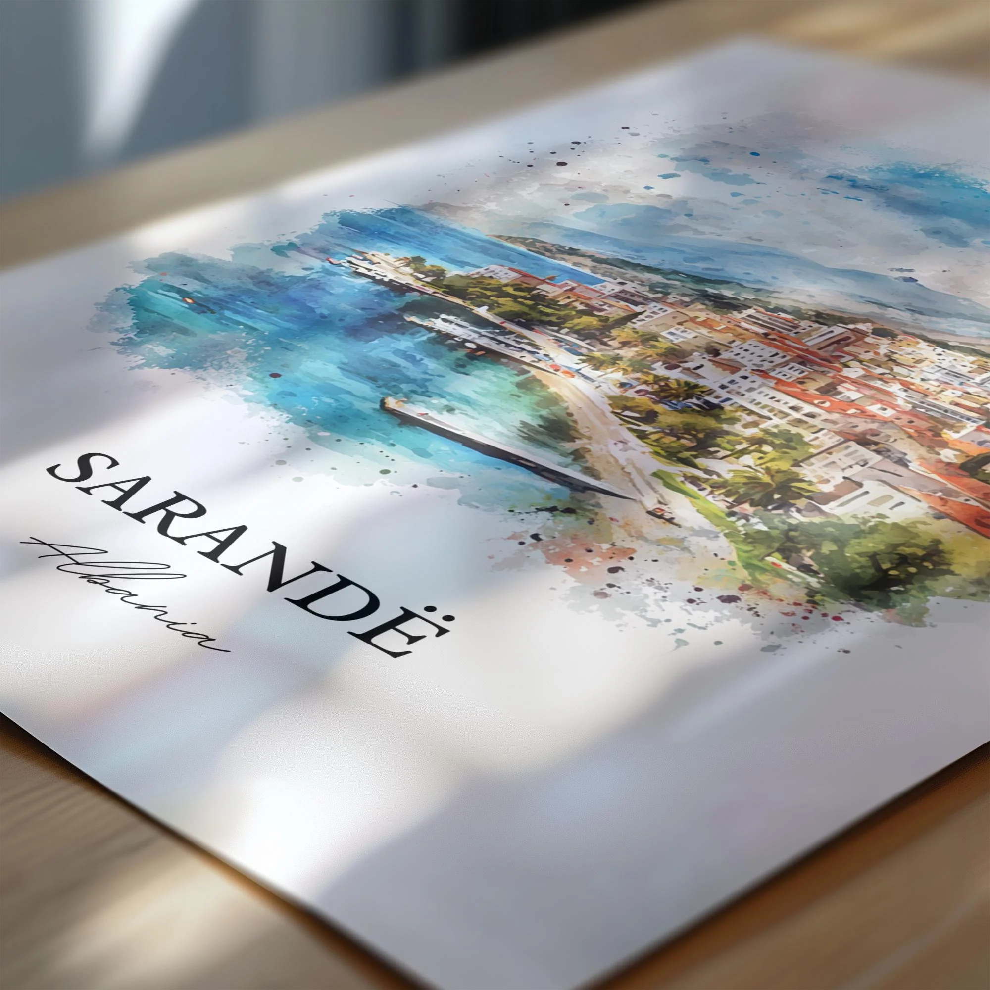 Sarandë, Albania – Watercolor Art Print - Image 2