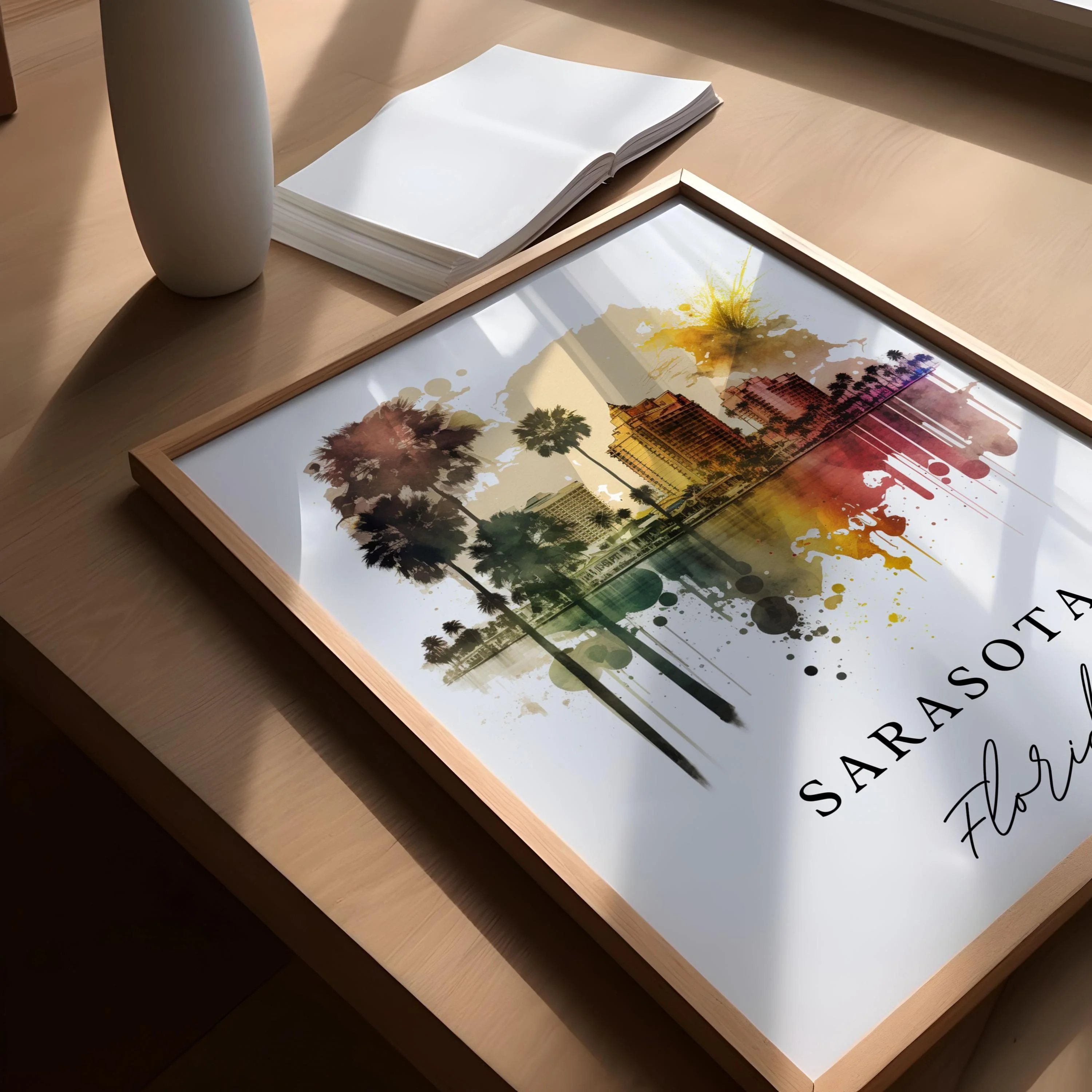 Sarasota, Florida – Watercolor Art Print - Image 3