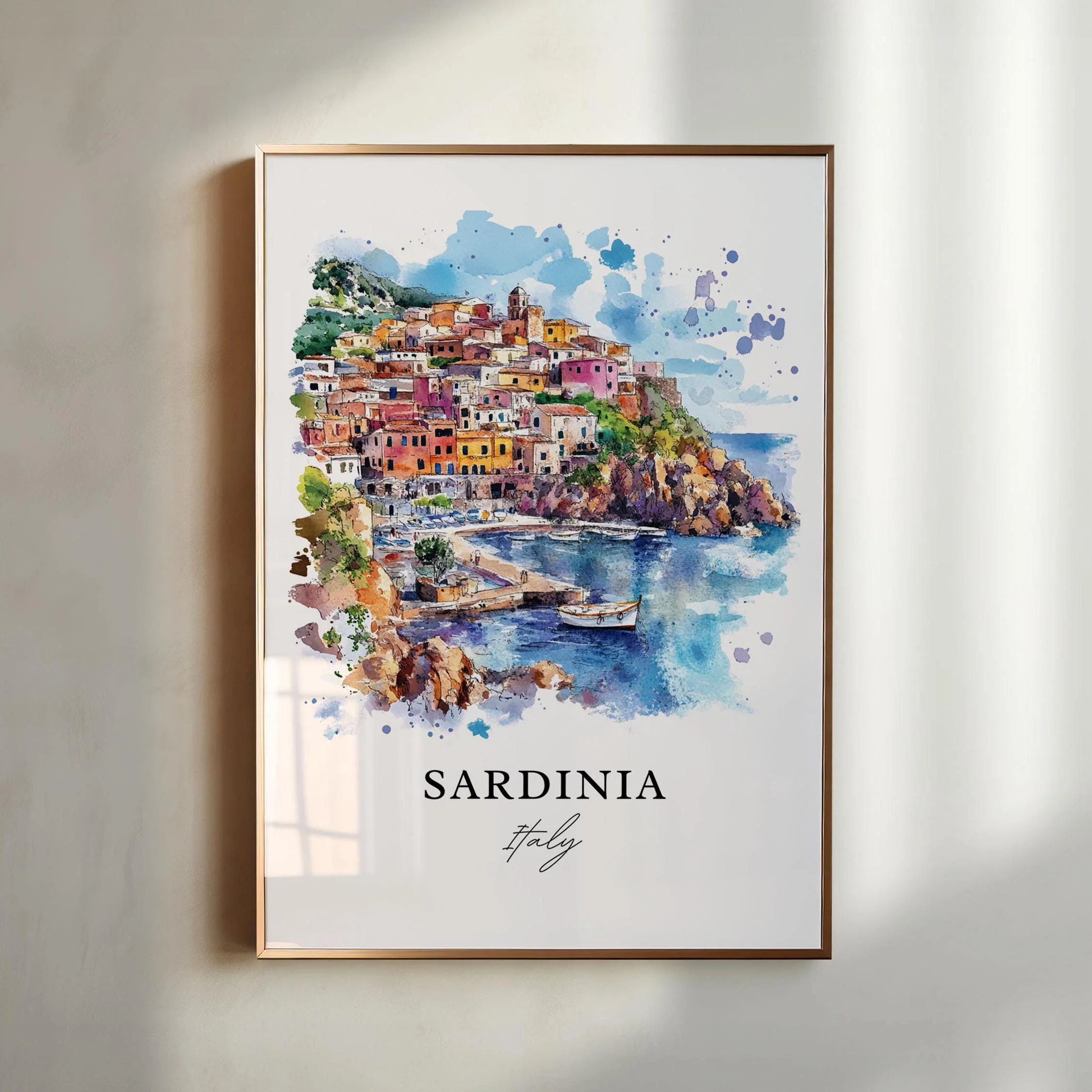 Sardinia, Italy – Watercolor Art Print Cagliari