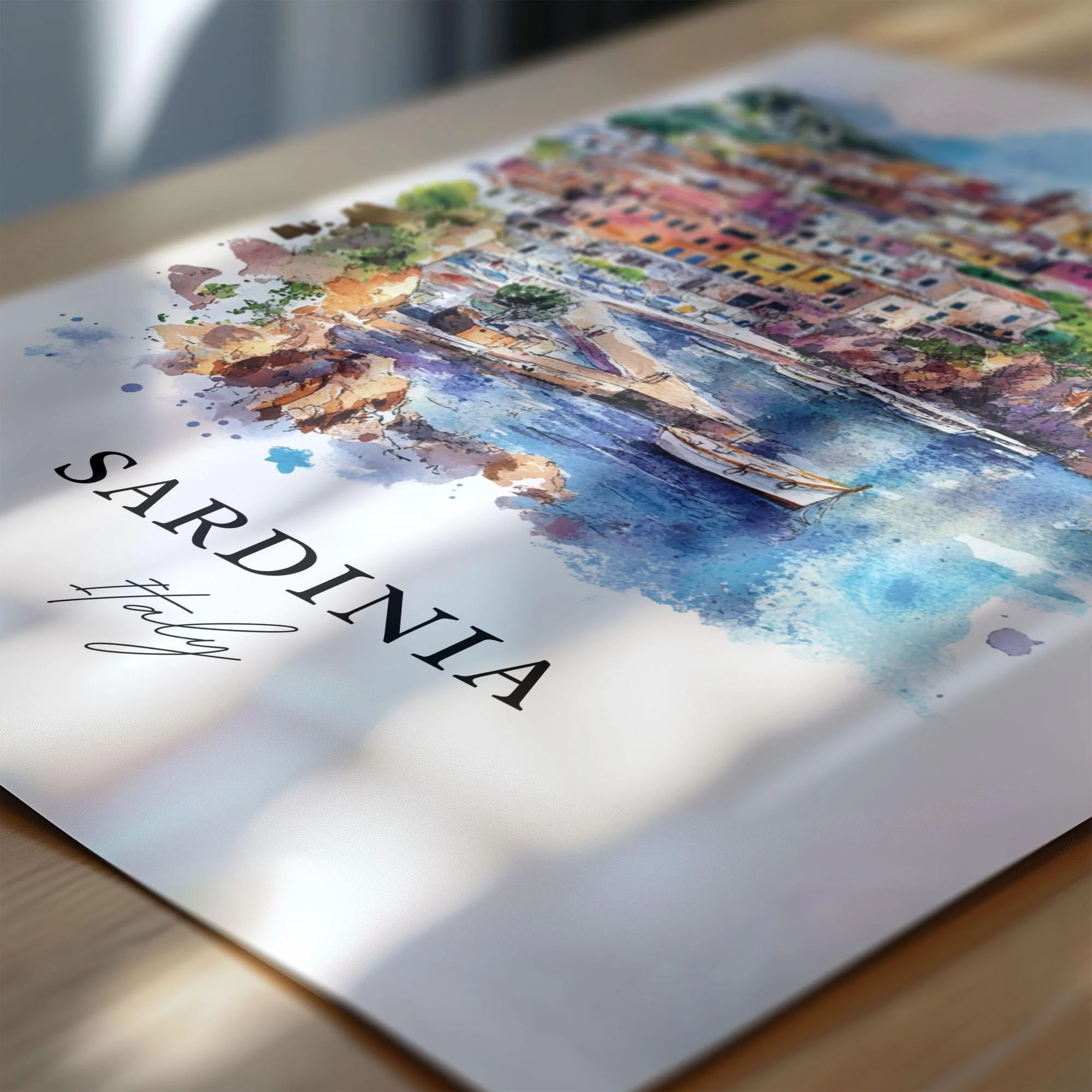 Sardinia, Italy – Watercolor Art Print Cagliari - Image 3
