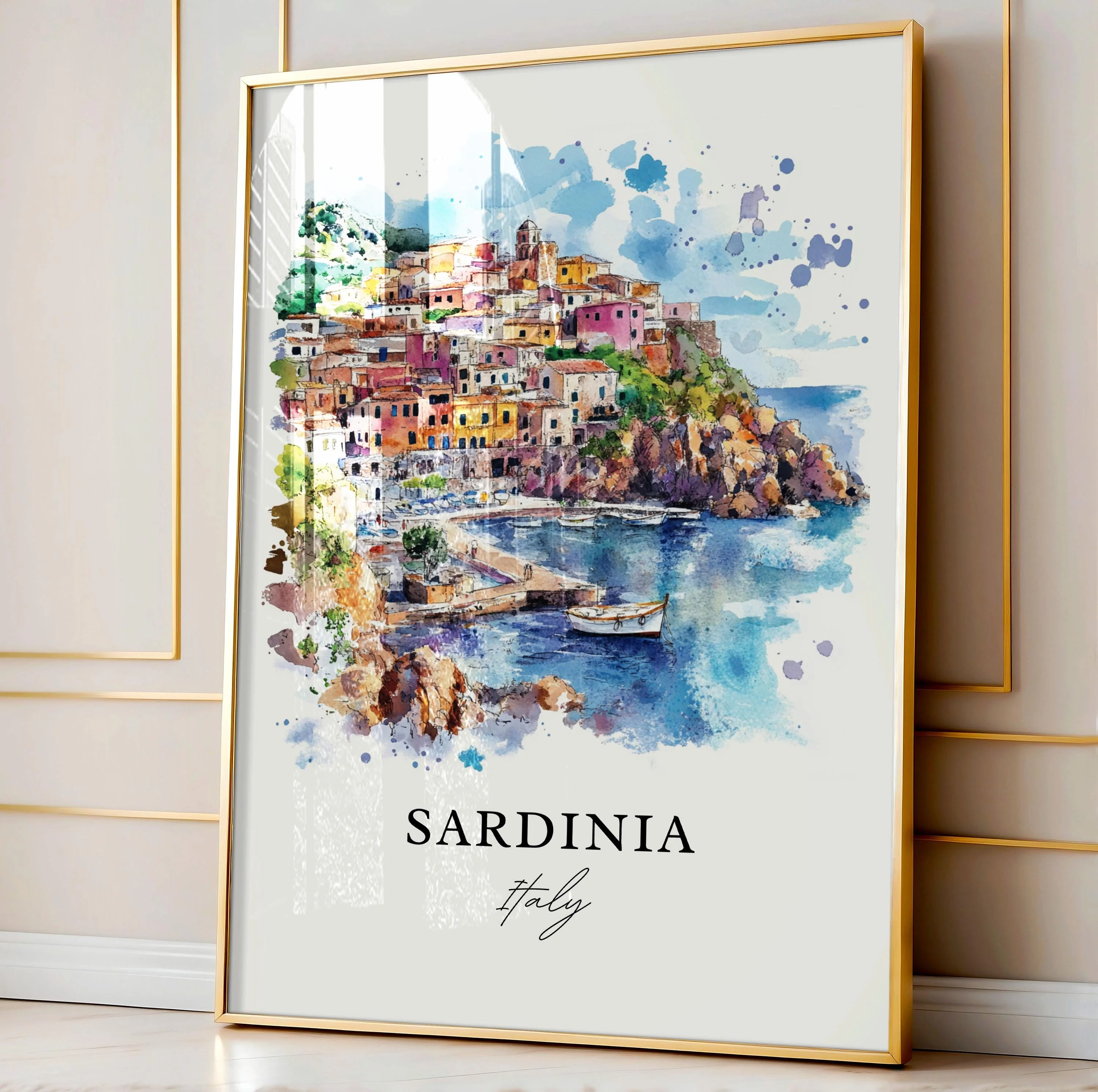 Sardinia, Italy – Watercolor Art Print Cagliari - Image 5