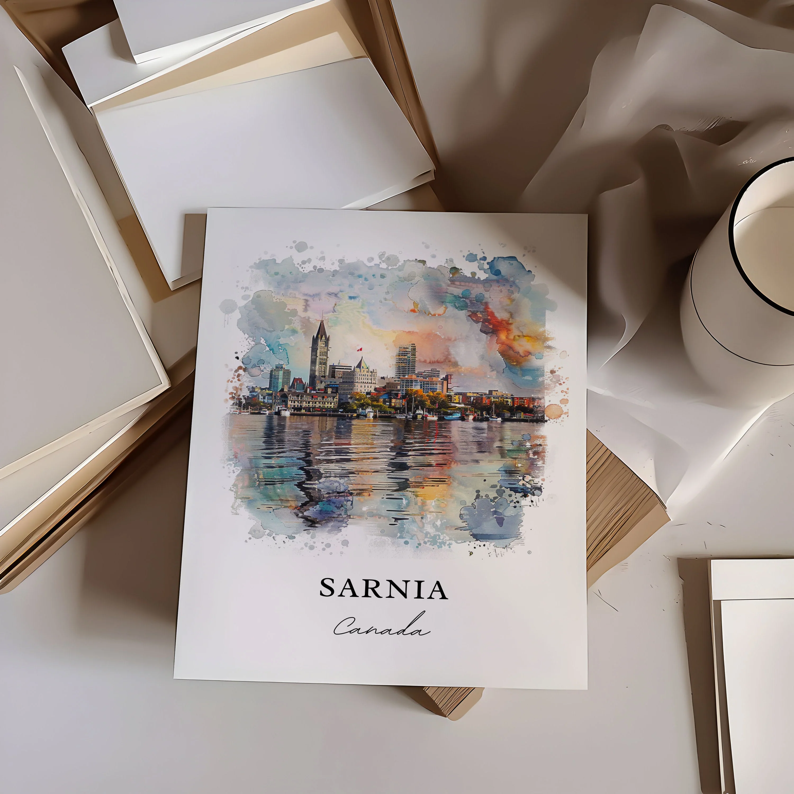 Sarnia, Ontario, Canada – Watercolor Art Print - Image 3